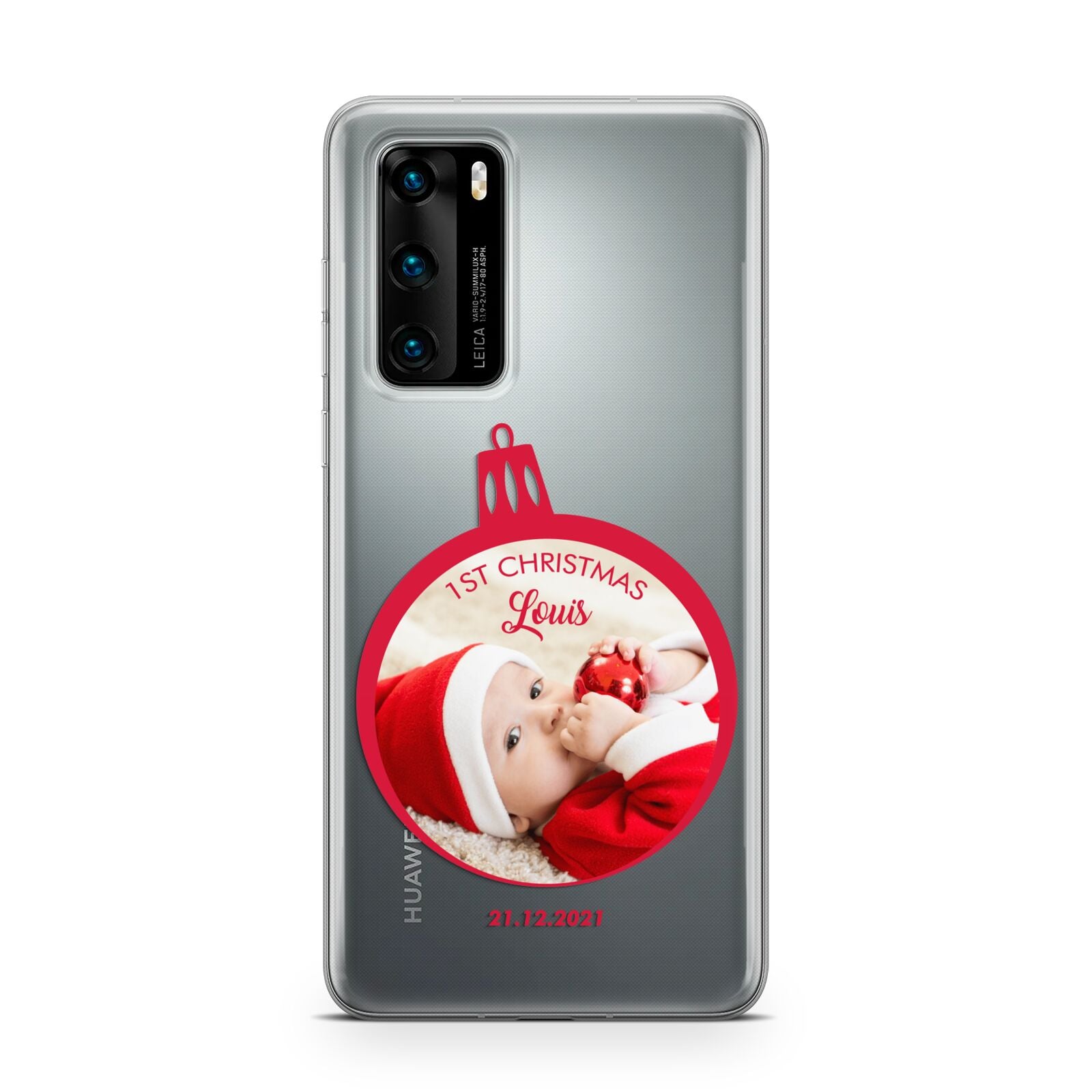 First Christmas Personalised Photo Huawei P40 Phone Case