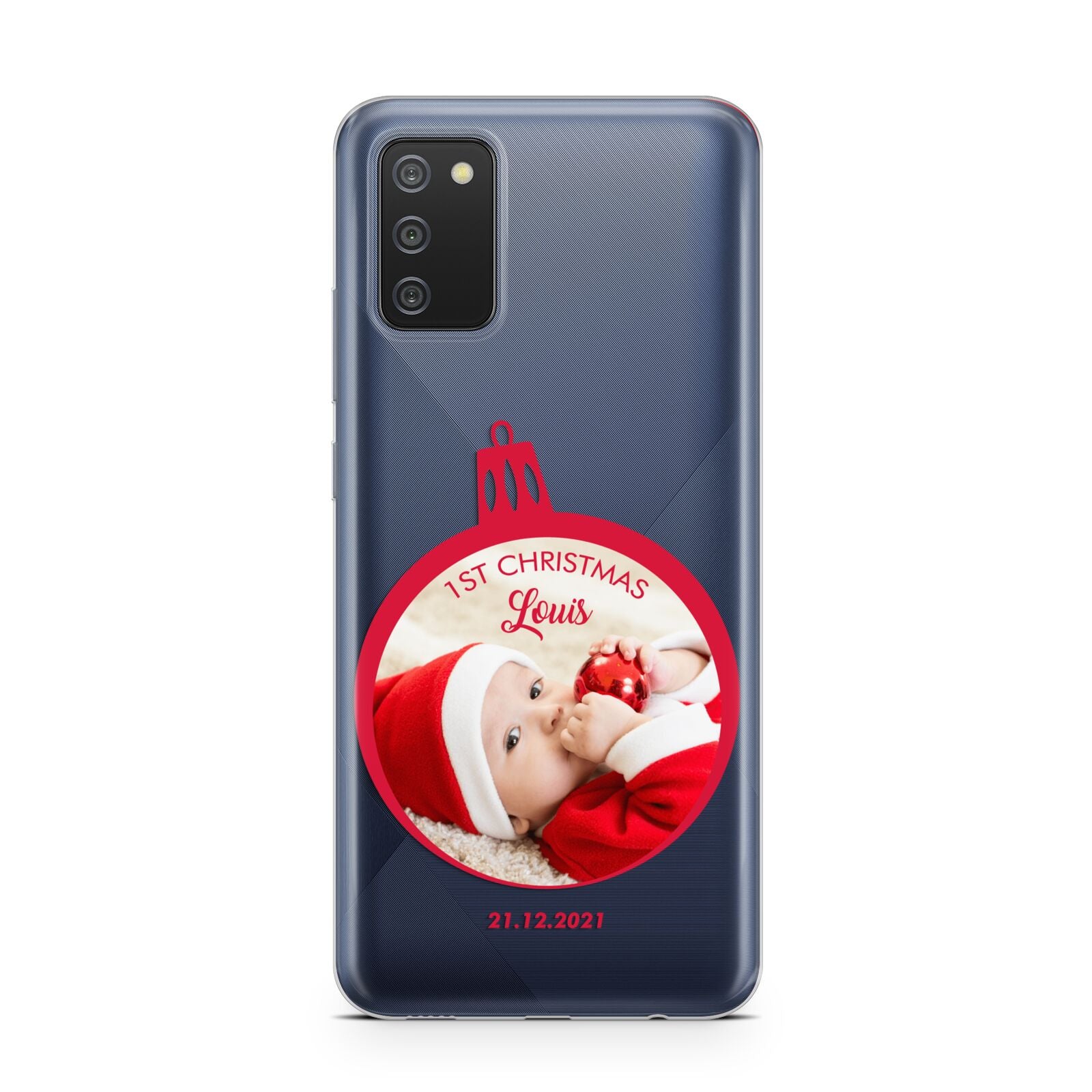 First Christmas Personalised Photo Samsung A02s Case