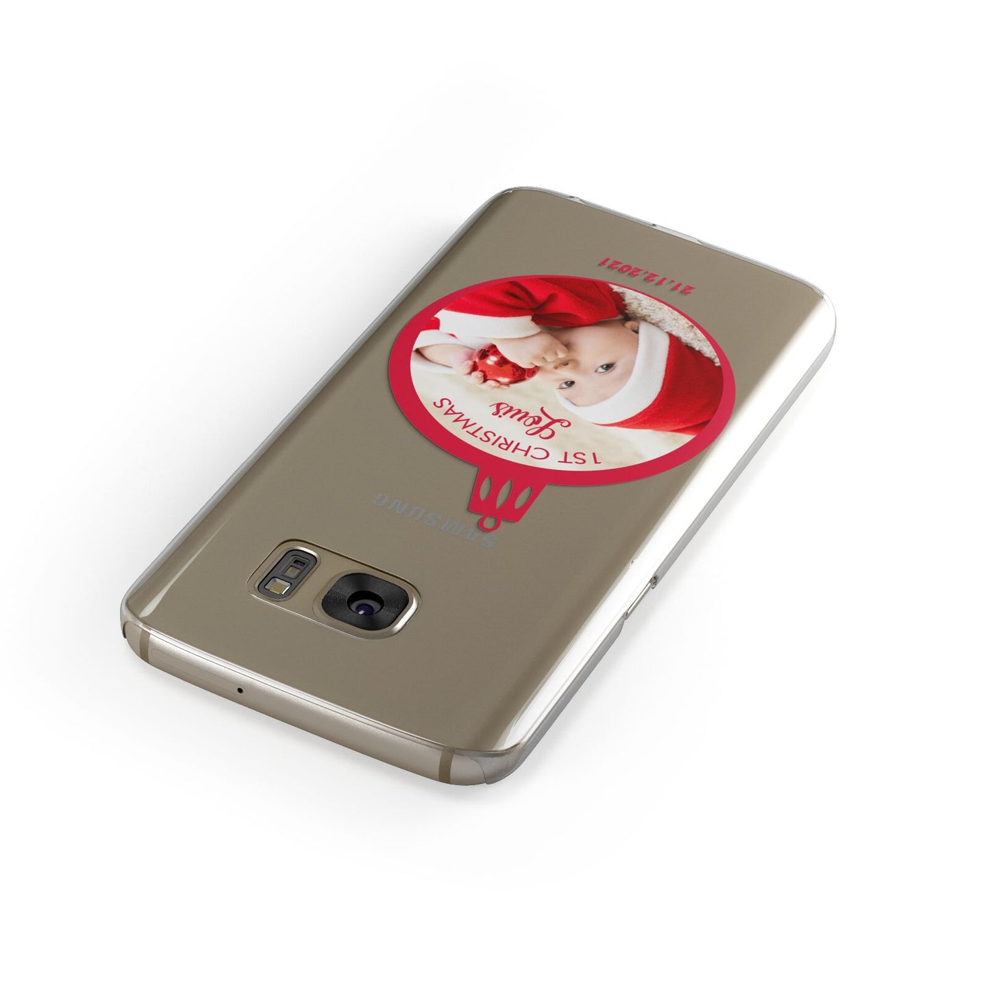 First Christmas Personalised Photo Samsung Galaxy Case Front Close Up