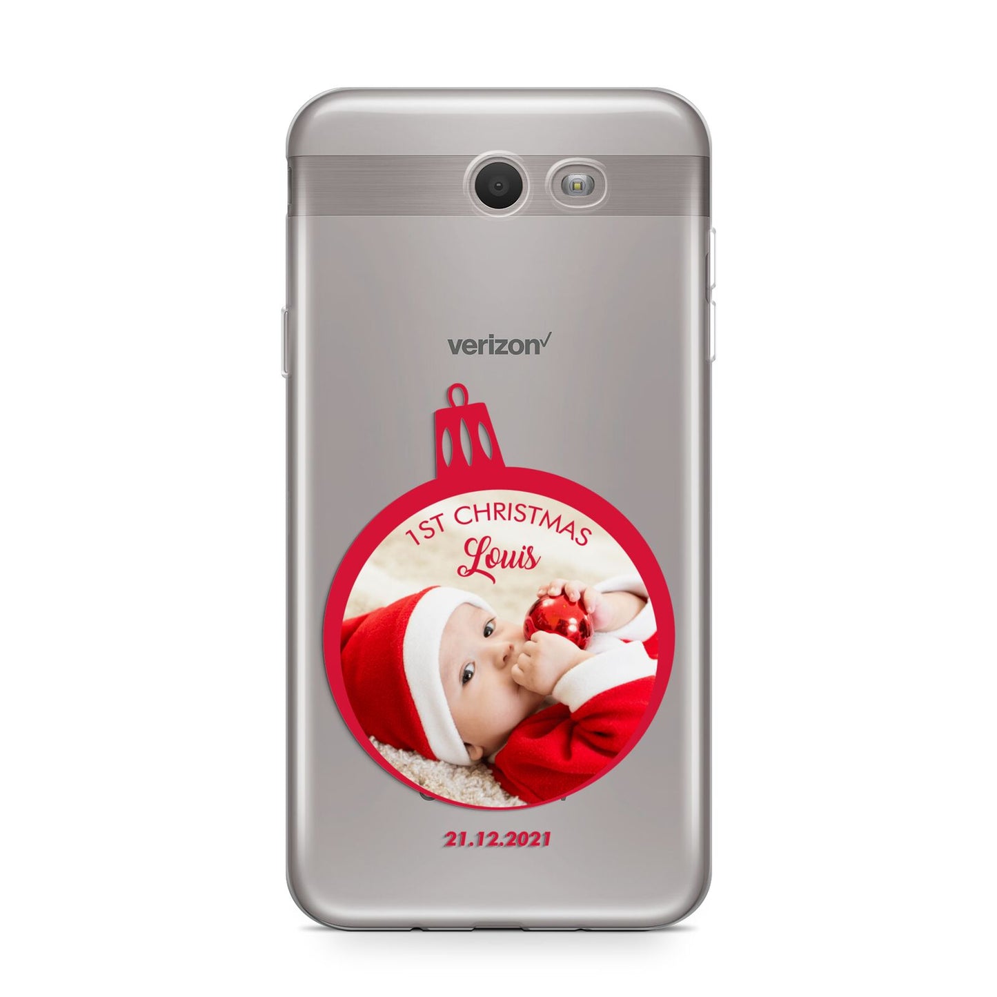 First Christmas Personalised Photo Samsung Galaxy J7 2017 Case