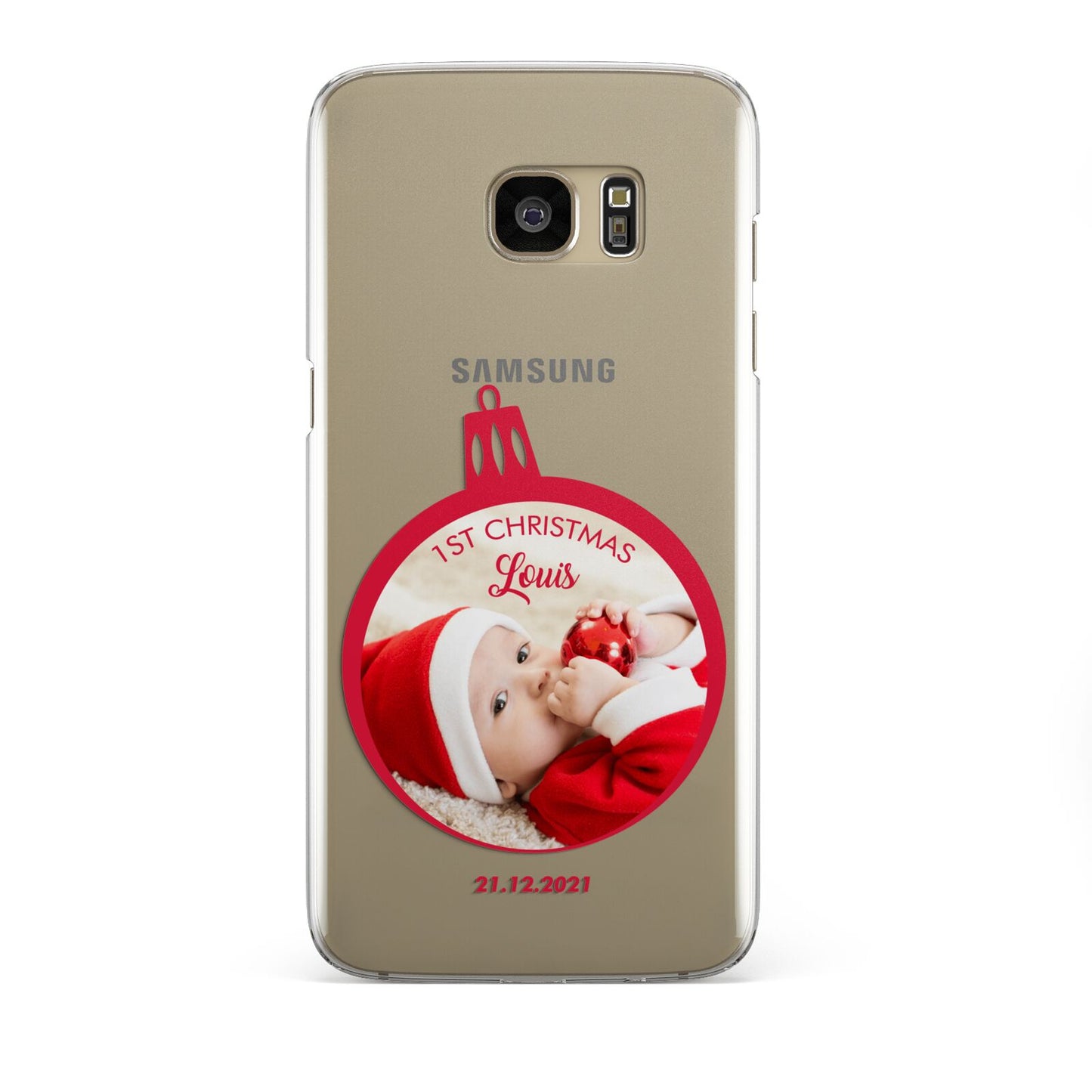 First Christmas Personalised Photo Samsung Galaxy S7 Edge Case