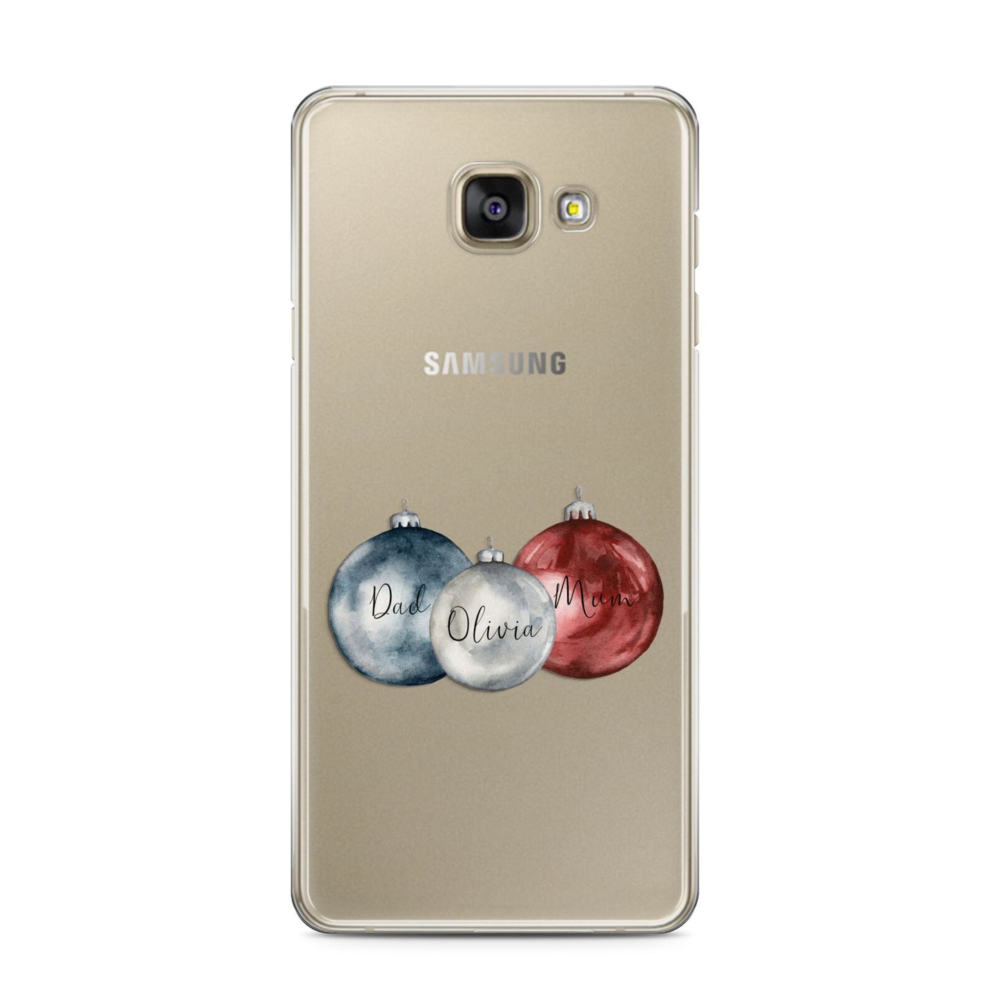 First Christmas Personalised Samsung Galaxy A3 2016 Case on gold phone