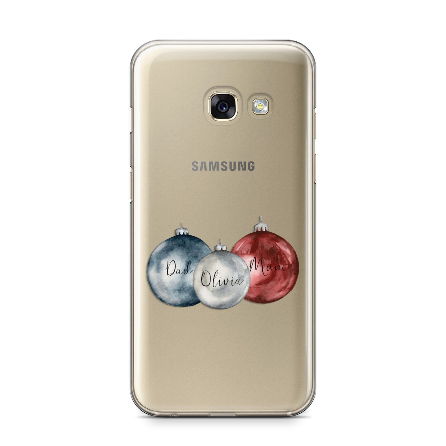 First Christmas Personalised Samsung Galaxy A3 2017 Case on gold phone