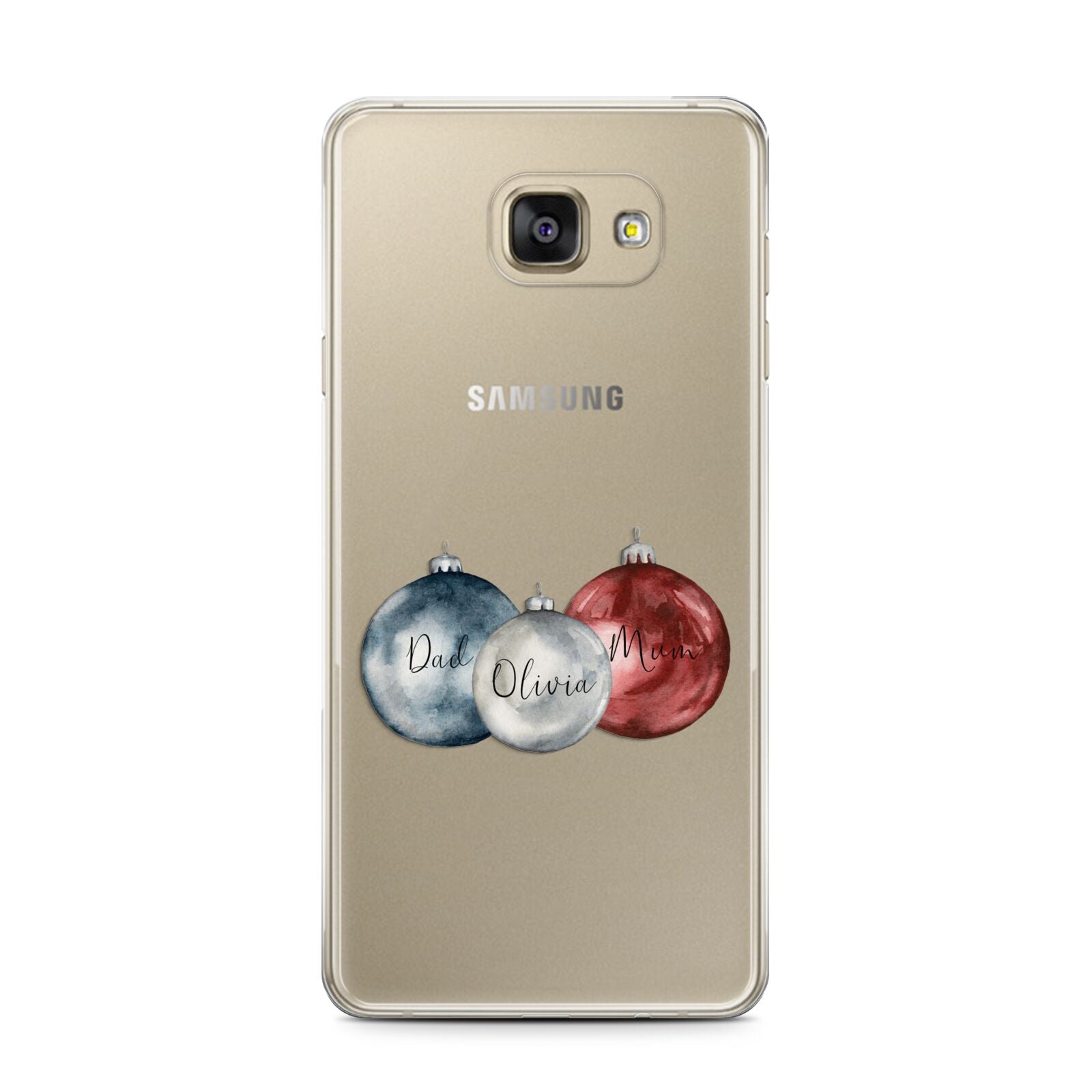 First Christmas Personalised Samsung Galaxy A7 2016 Case on gold phone