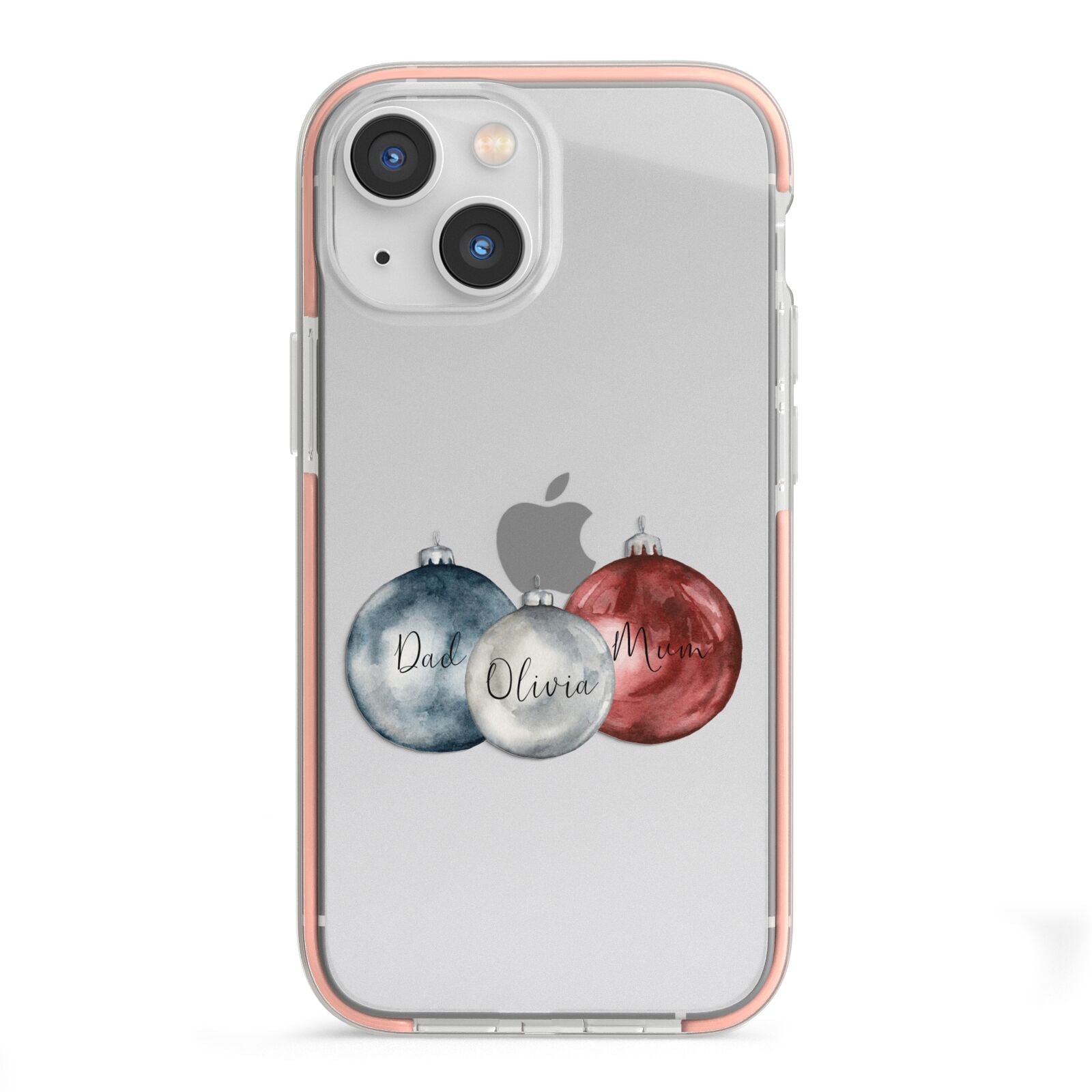 First Christmas Personalised iPhone 13 Mini TPU Impact Case with Pink Edges