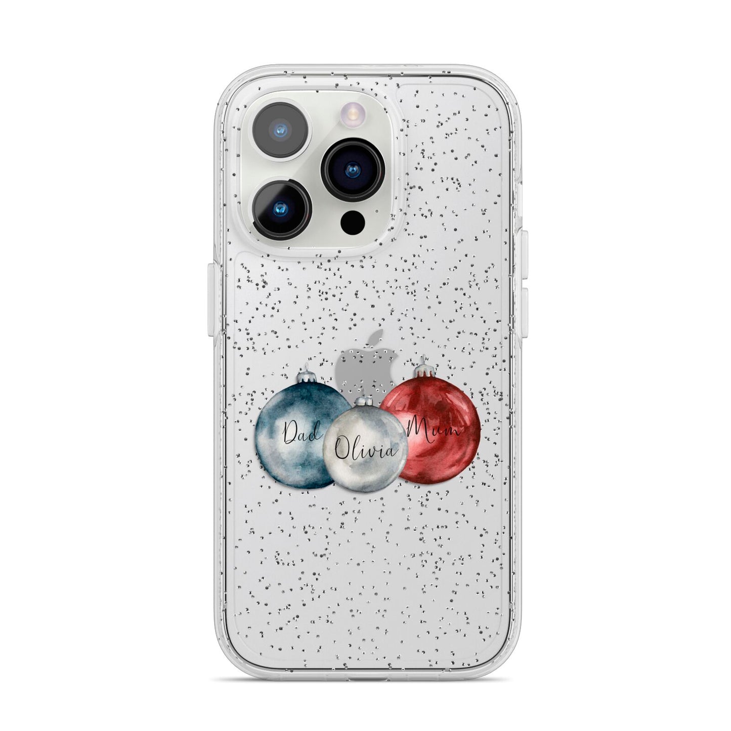 First Christmas Personalised iPhone 14 Pro Glitter Tough Case Silver