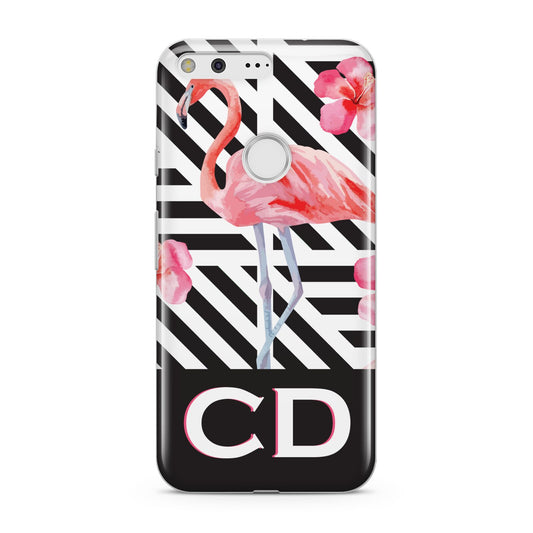 Flamingo Black Geometric Google Pixel Case