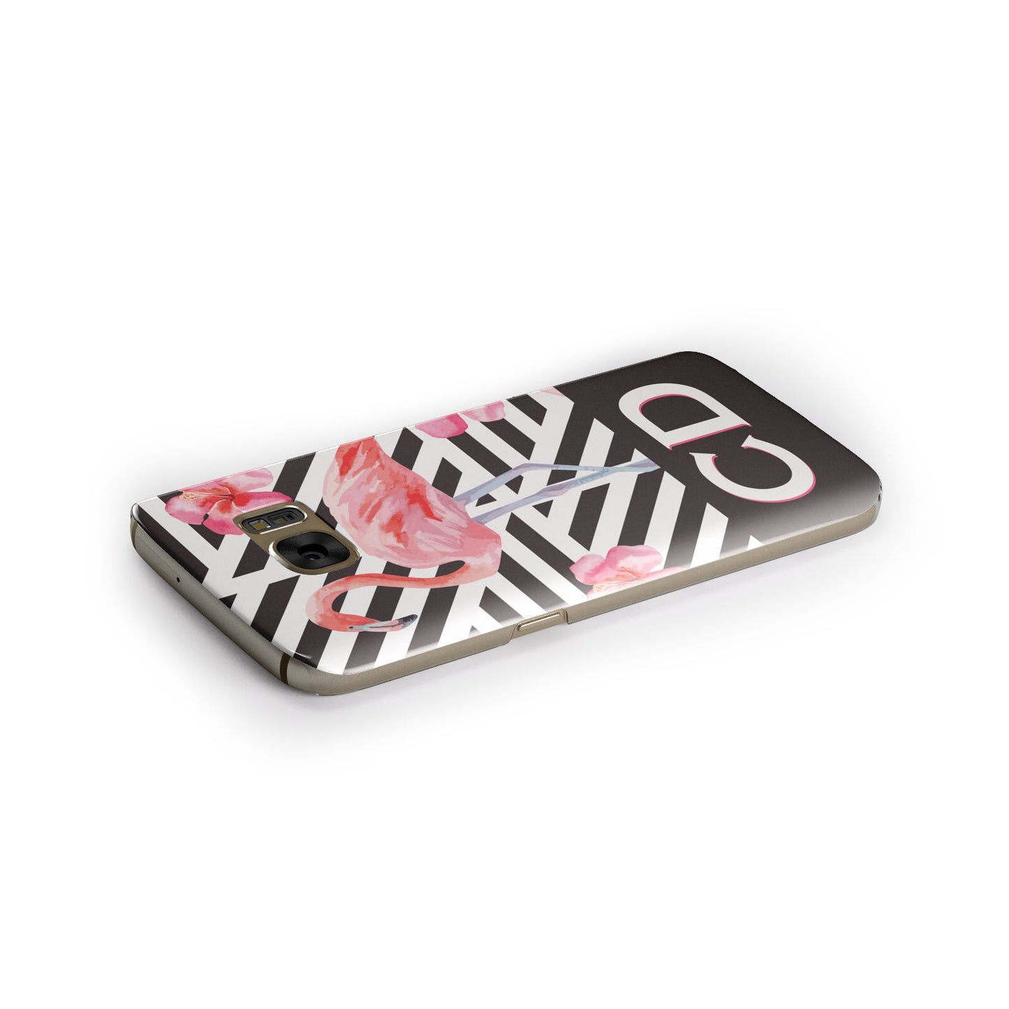 Flamingo Black Geometric Samsung Galaxy Case Side Close Up