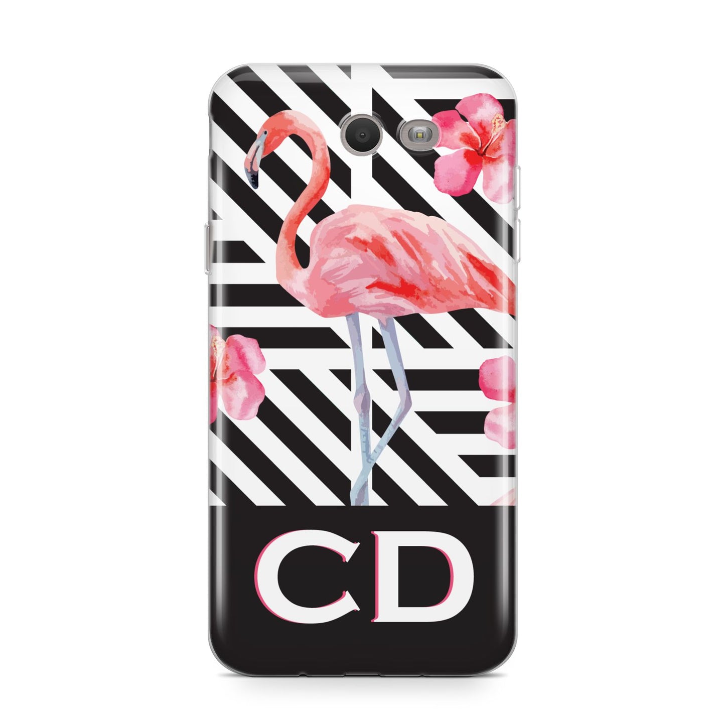 Flamingo Black Geometric Samsung Galaxy J7 2017 Case