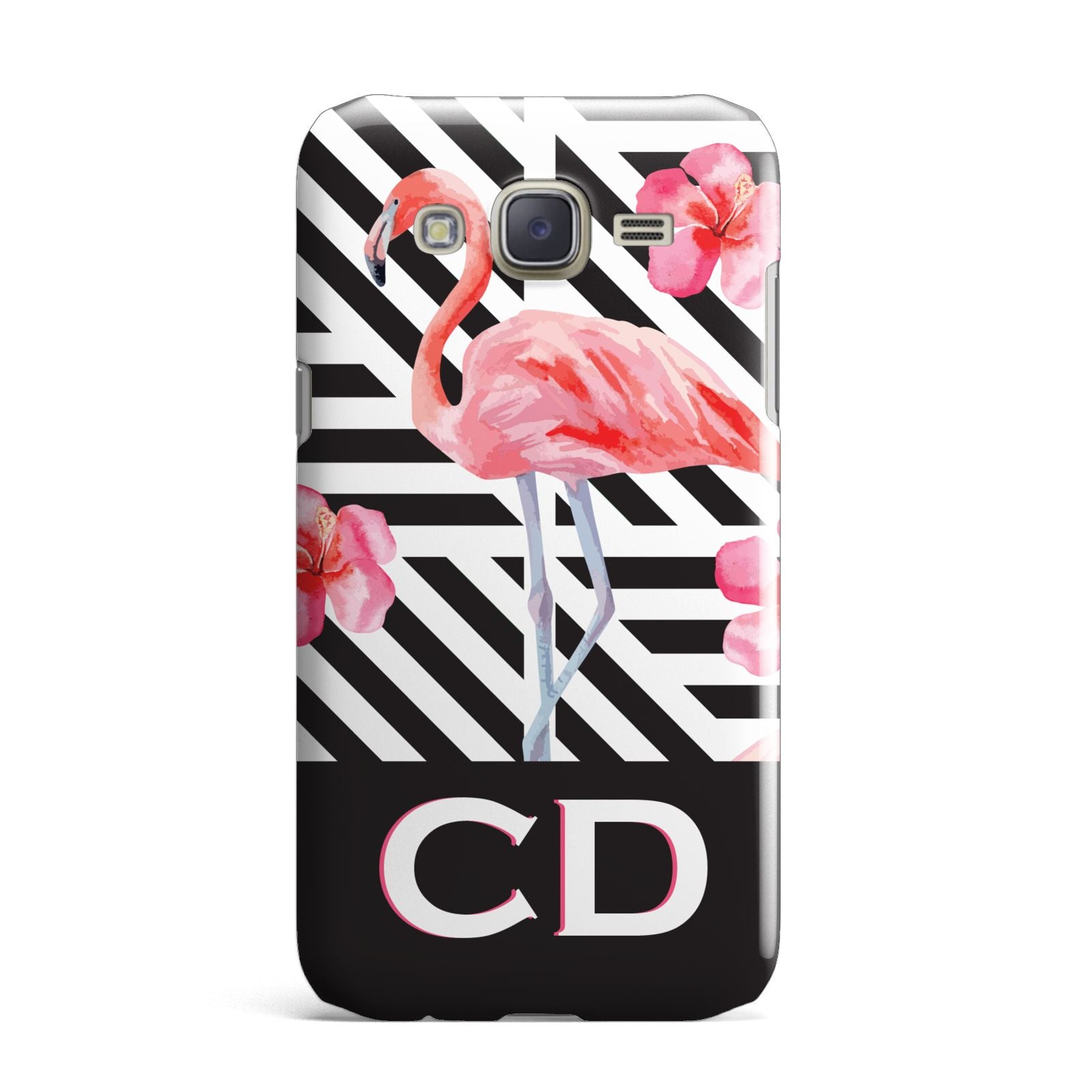 Flamingo Black Geometric Samsung Galaxy J7 Case