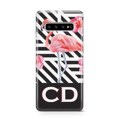 Flamingo Black Geometric Samsung Galaxy S10 Case