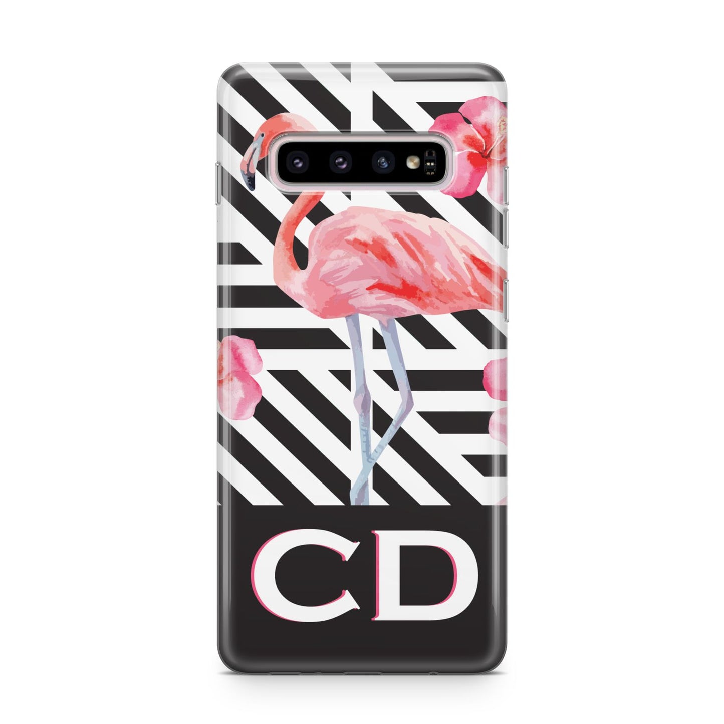 Flamingo Black Geometric Samsung Galaxy S10 Plus Case