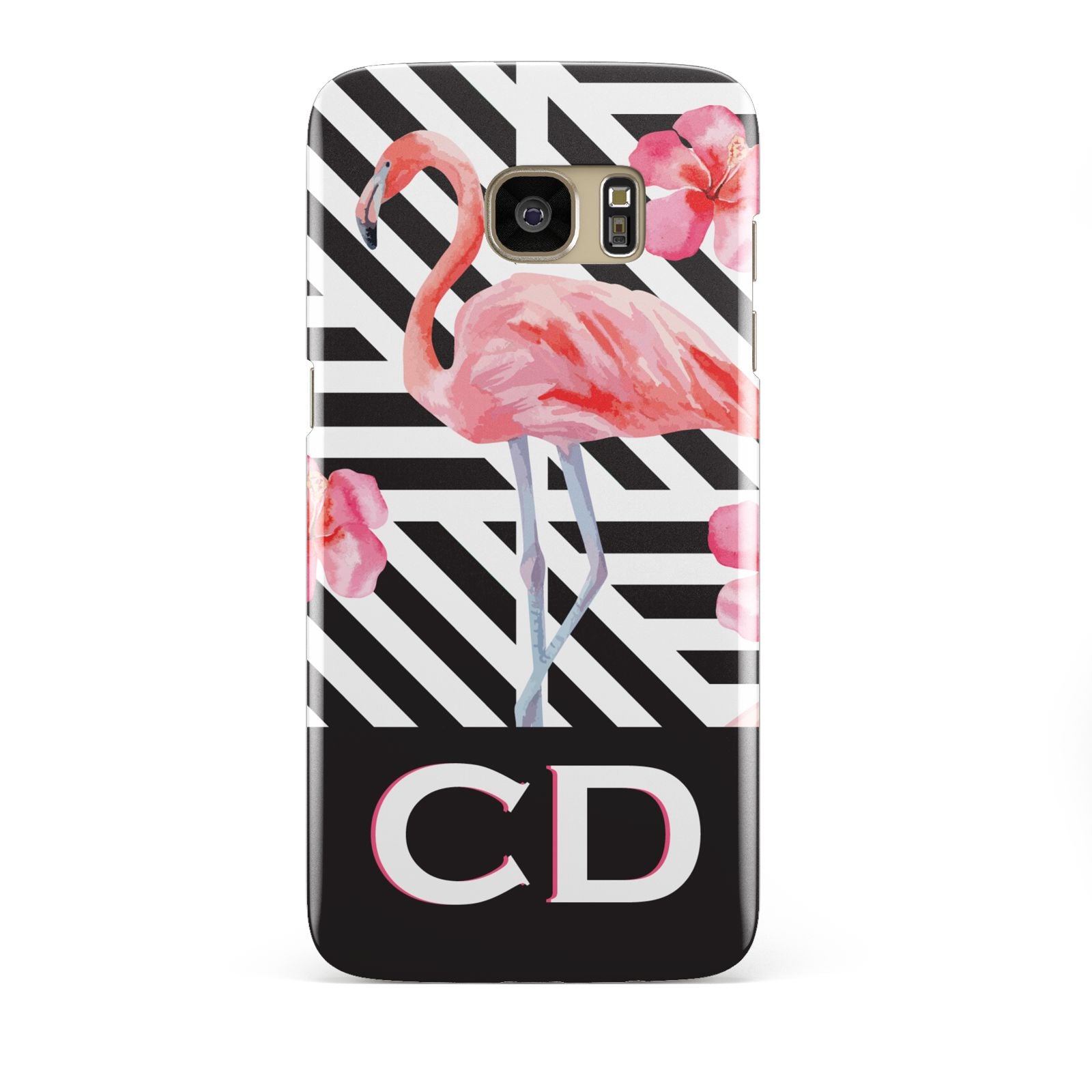 Flamingo Black Geometric Samsung Galaxy S7 Edge Case