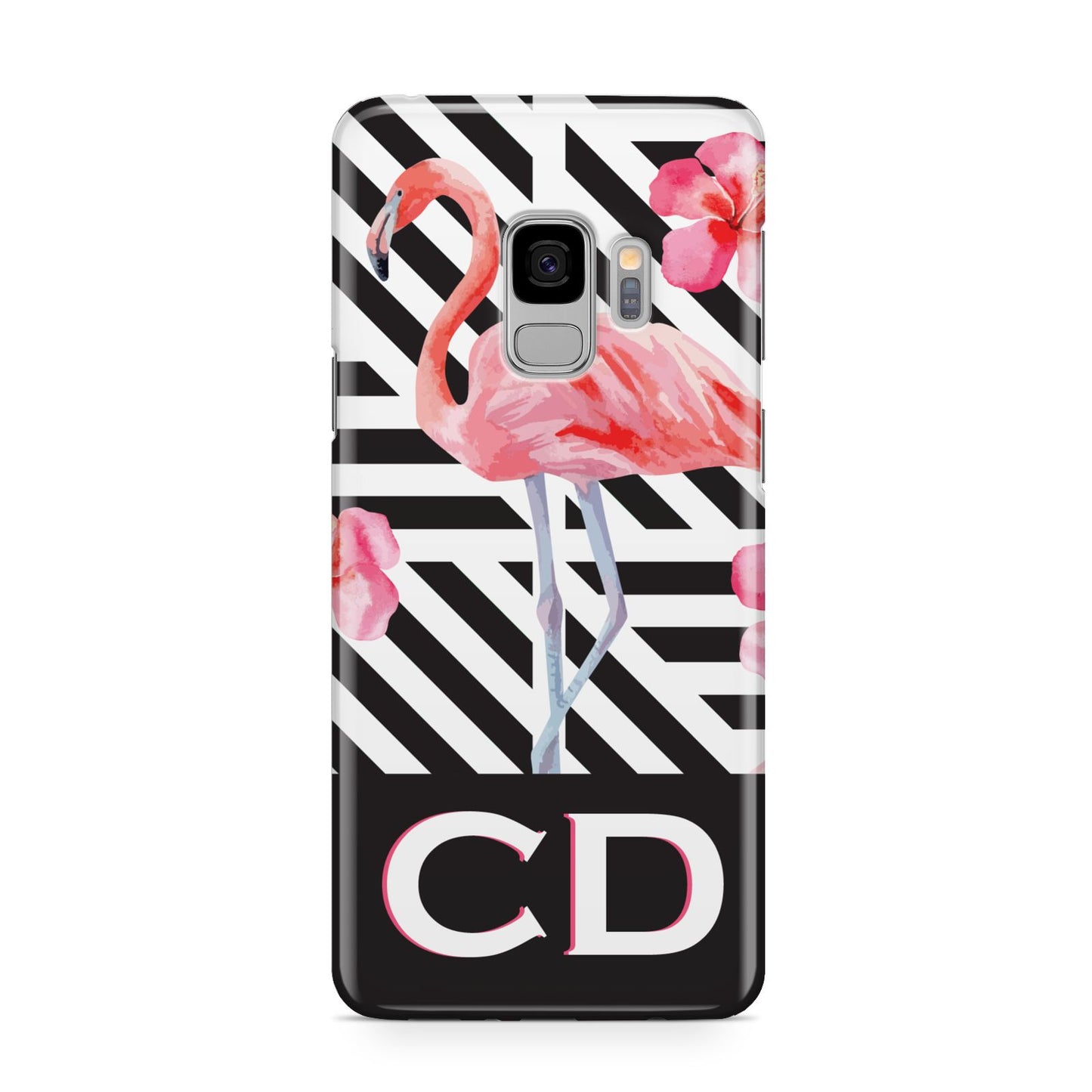 Flamingo Black Geometric Samsung Galaxy S9 Case