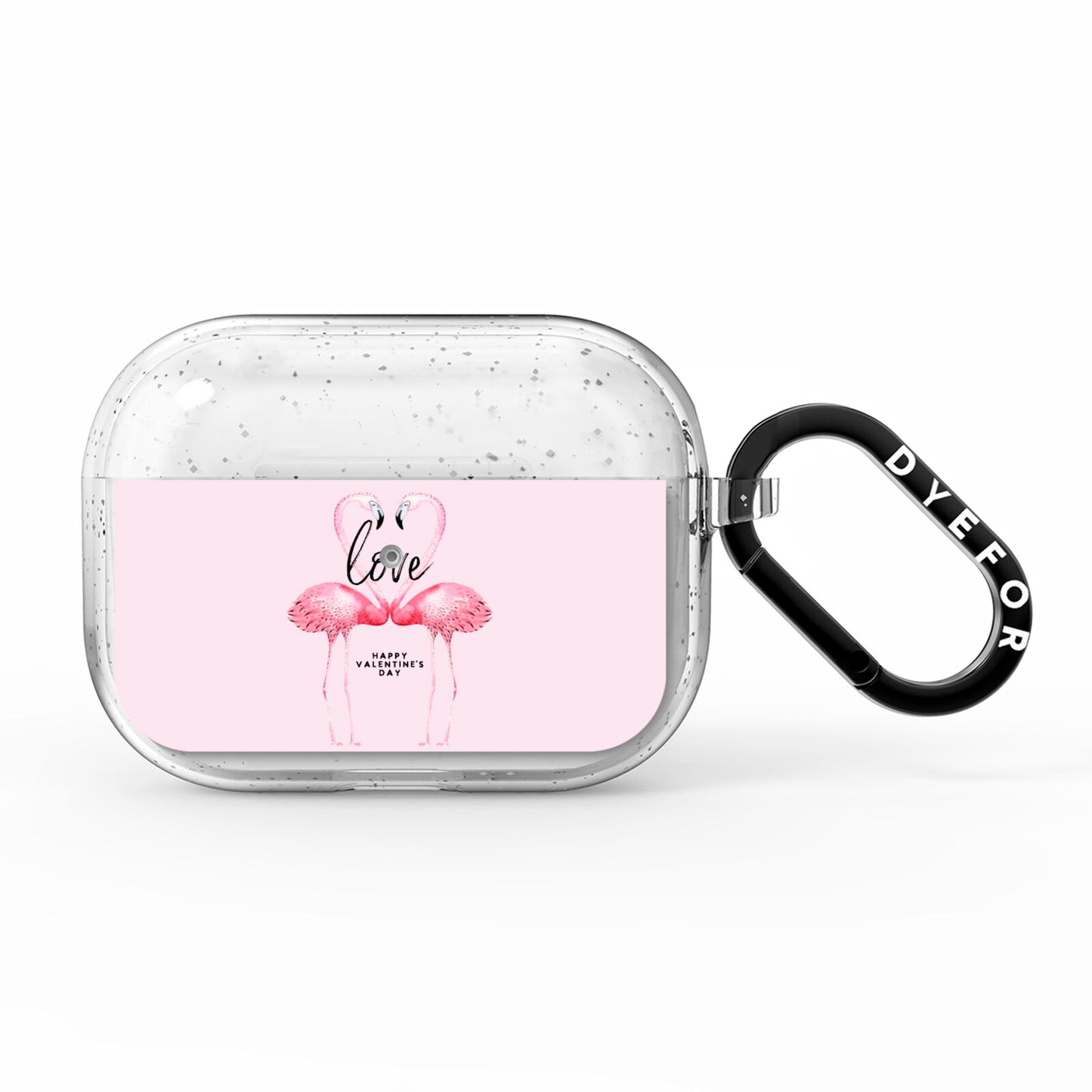 Flamingo Valentines Day AirPods Pro Glitter Case