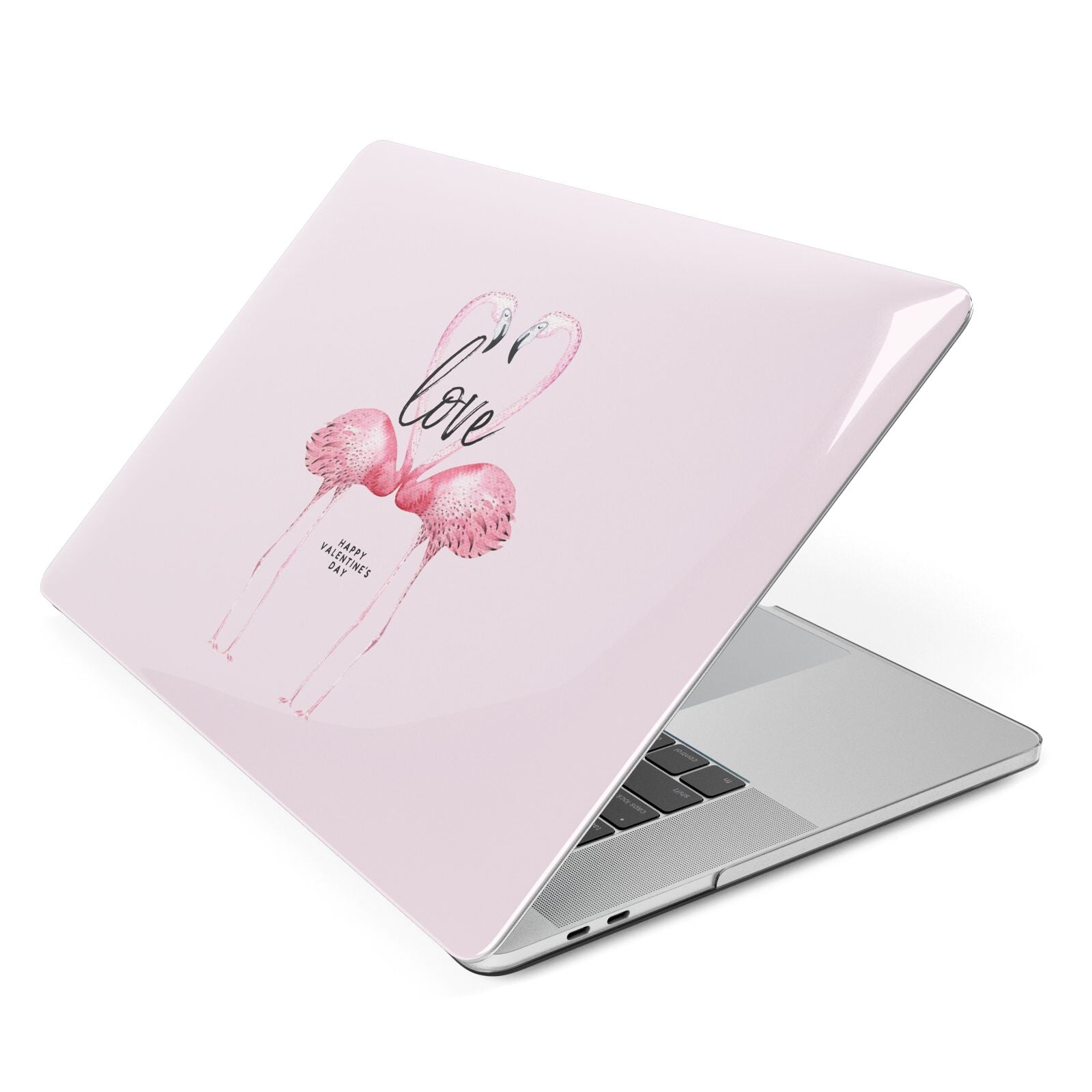 Flamingo Valentines Day Apple MacBook Case Side View