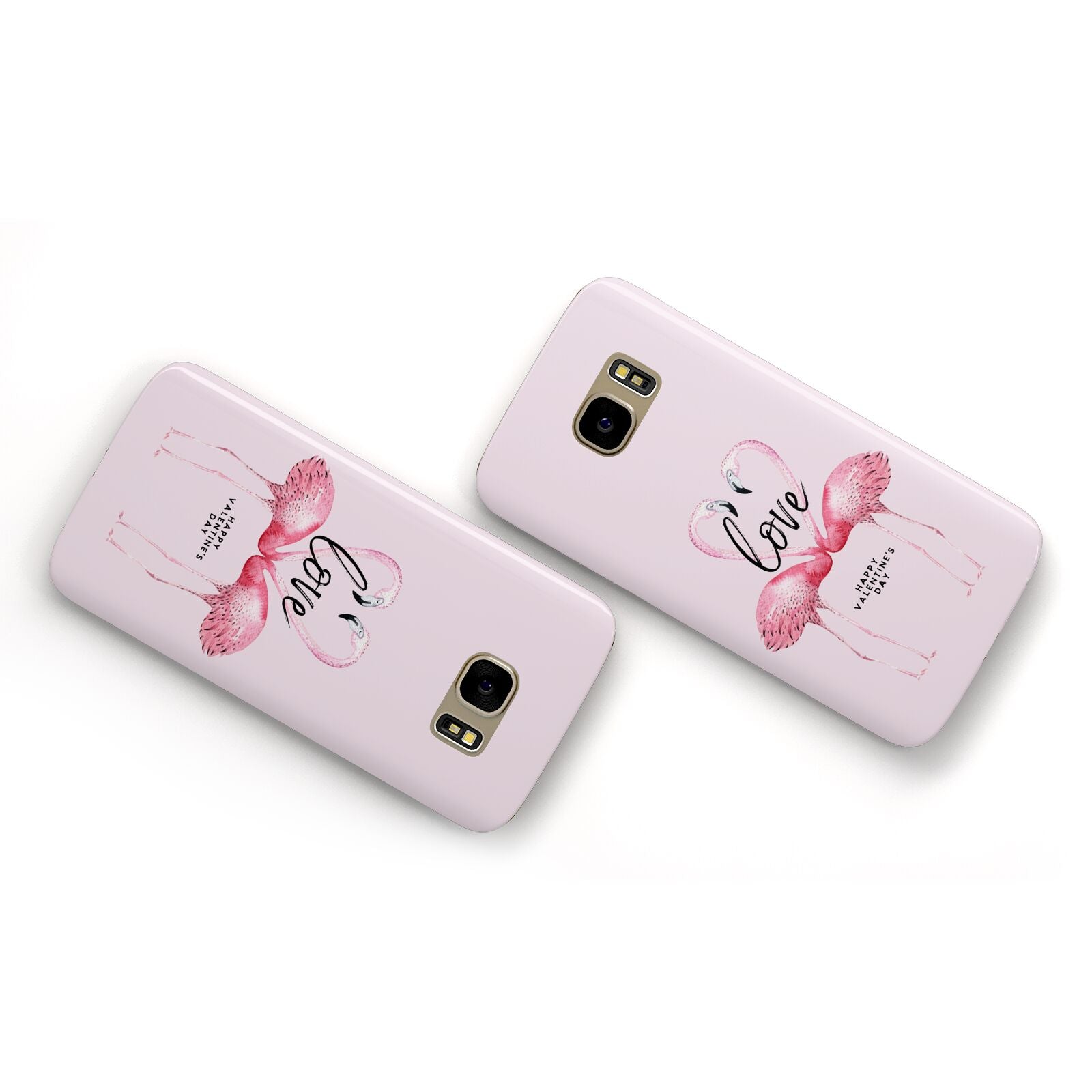 Flamingo Valentines Day Samsung Galaxy Case Flat Overview