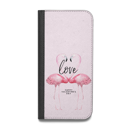 Flamingo Valentines Day Vegan Leather Flip Samsung Case