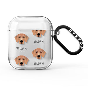 Flat-Coated Retriever Icon with Name AirPods Case