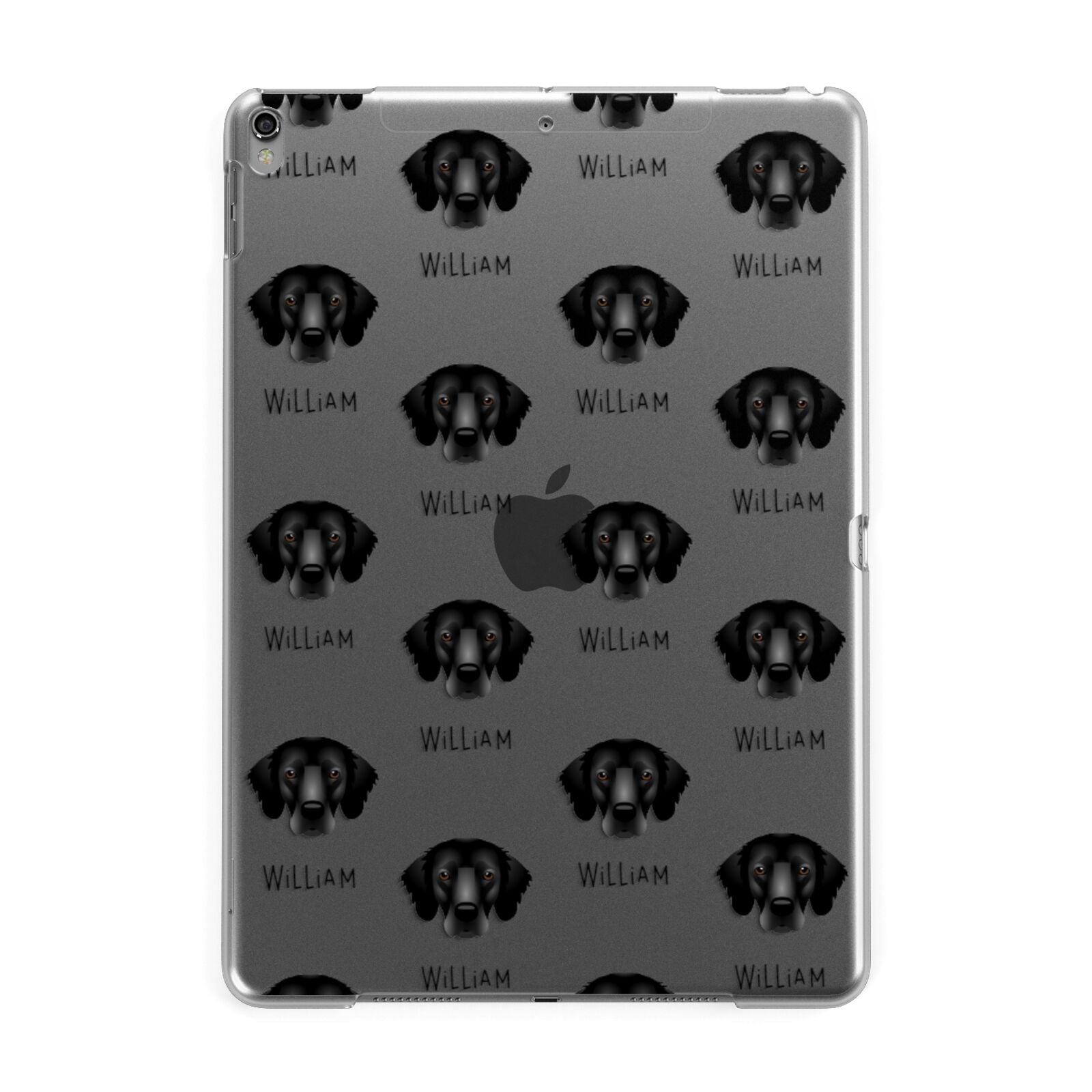 Flat Coated Retriever Icon with Name Apple iPad Grey Case