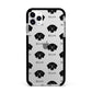 Flat Coated Retriever Icon with Name Apple iPhone 11 Pro Max in Silver with Black Impact Case