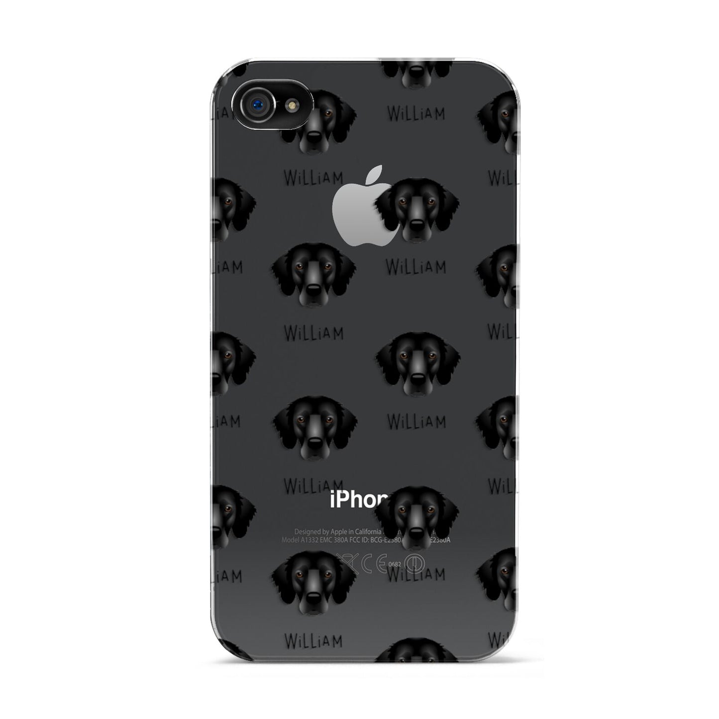 Flat Coated Retriever Icon with Name Apple iPhone 4s Case