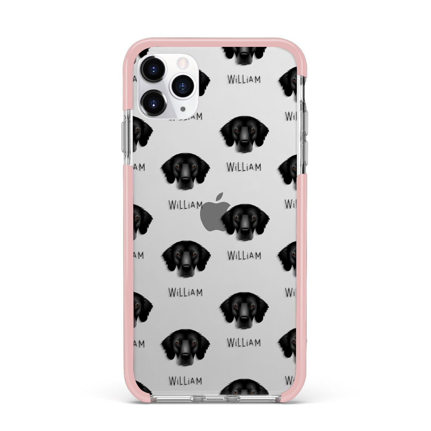 Flat Coated Retriever Icon with Name iPhone 11 Pro Max Impact Pink Edge Case