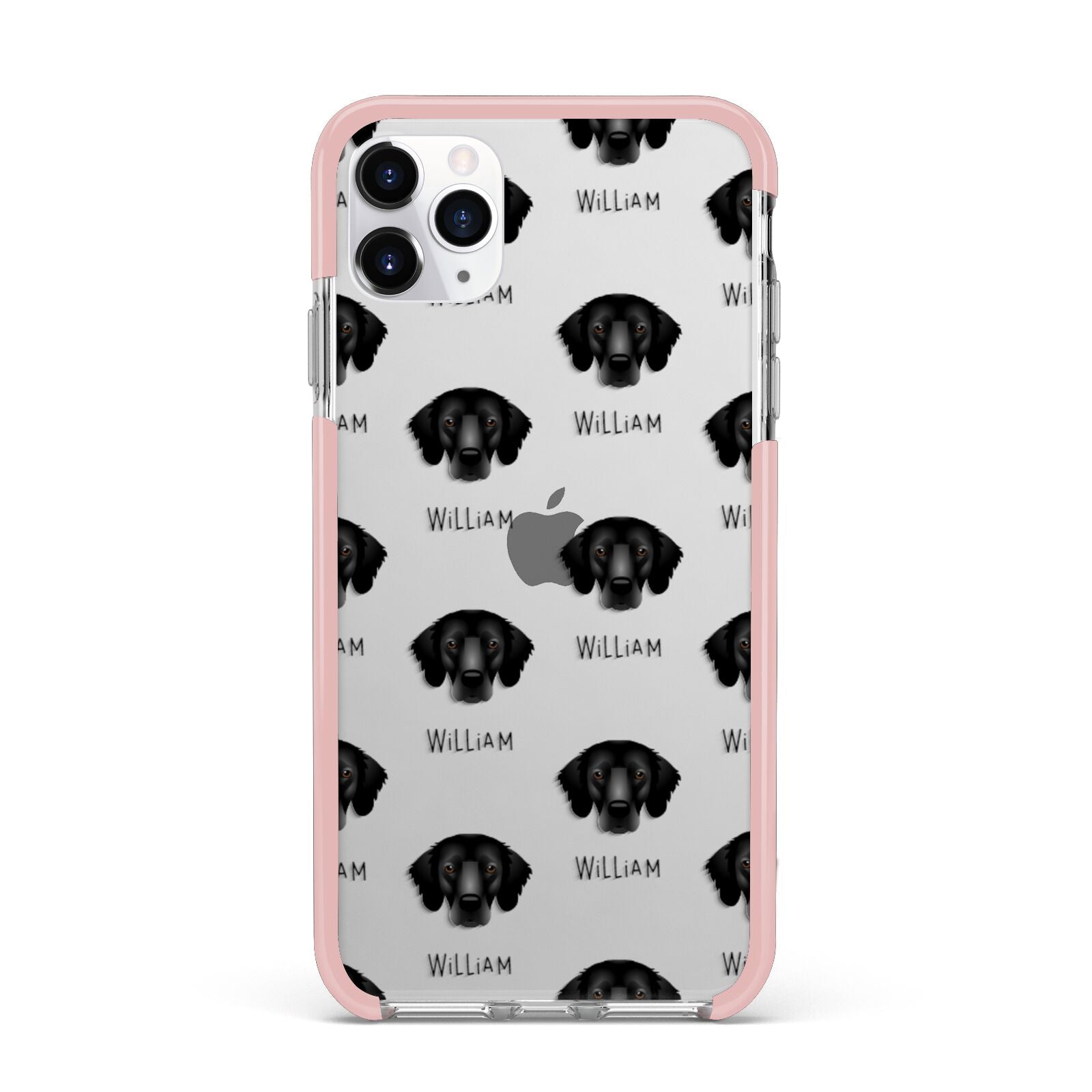 Flat Coated Retriever Icon with Name iPhone 11 Pro Max Impact Pink Edge Case