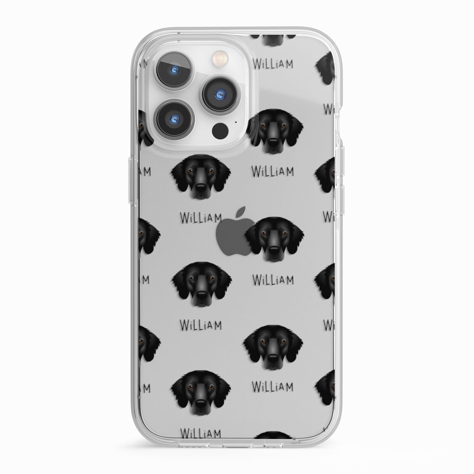 Flat Coated Retriever Icon with Name iPhone 13 Pro TPU Impact Case with White Edges