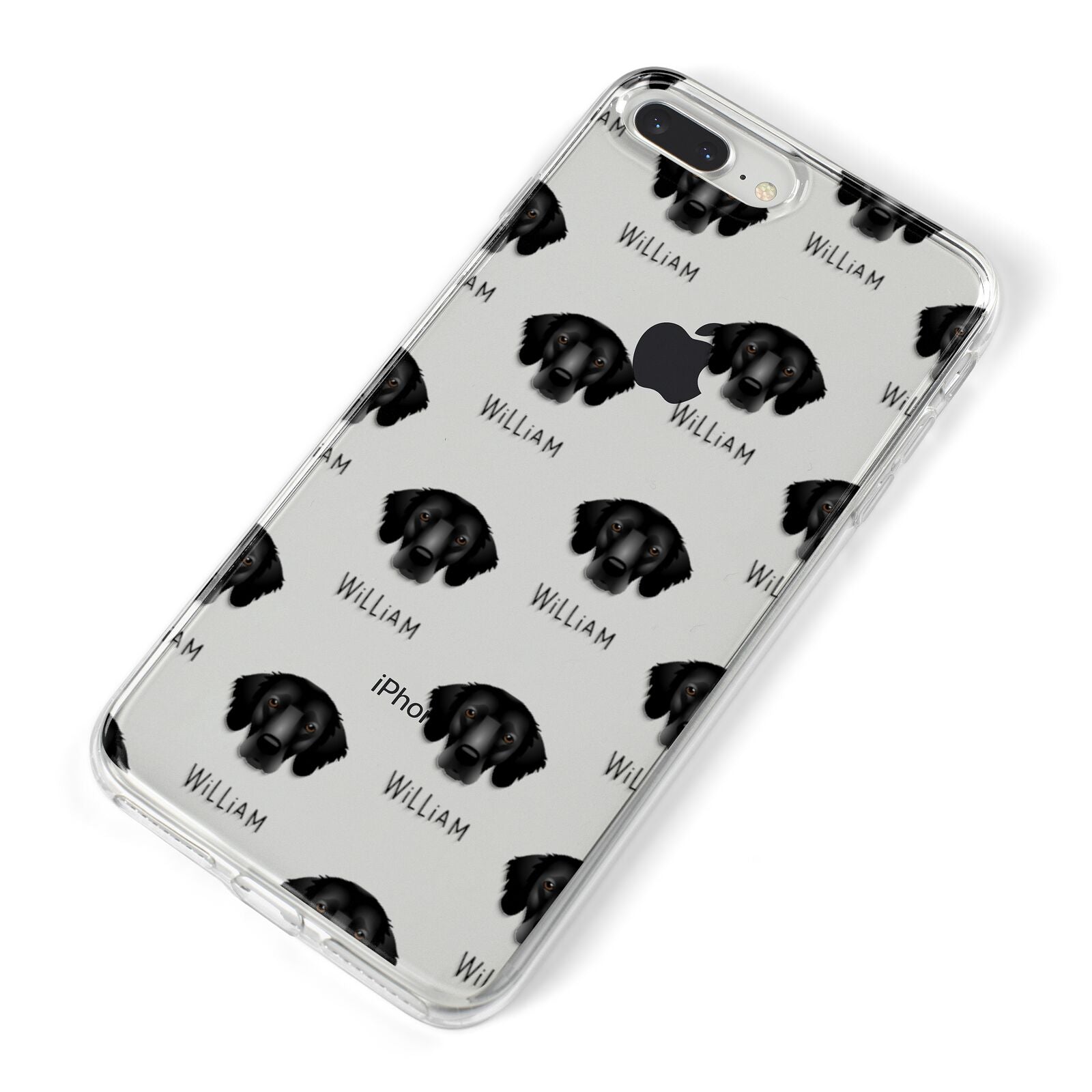 Flat Coated Retriever Icon with Name iPhone 8 Plus Bumper Case on Silver iPhone Alternative Image