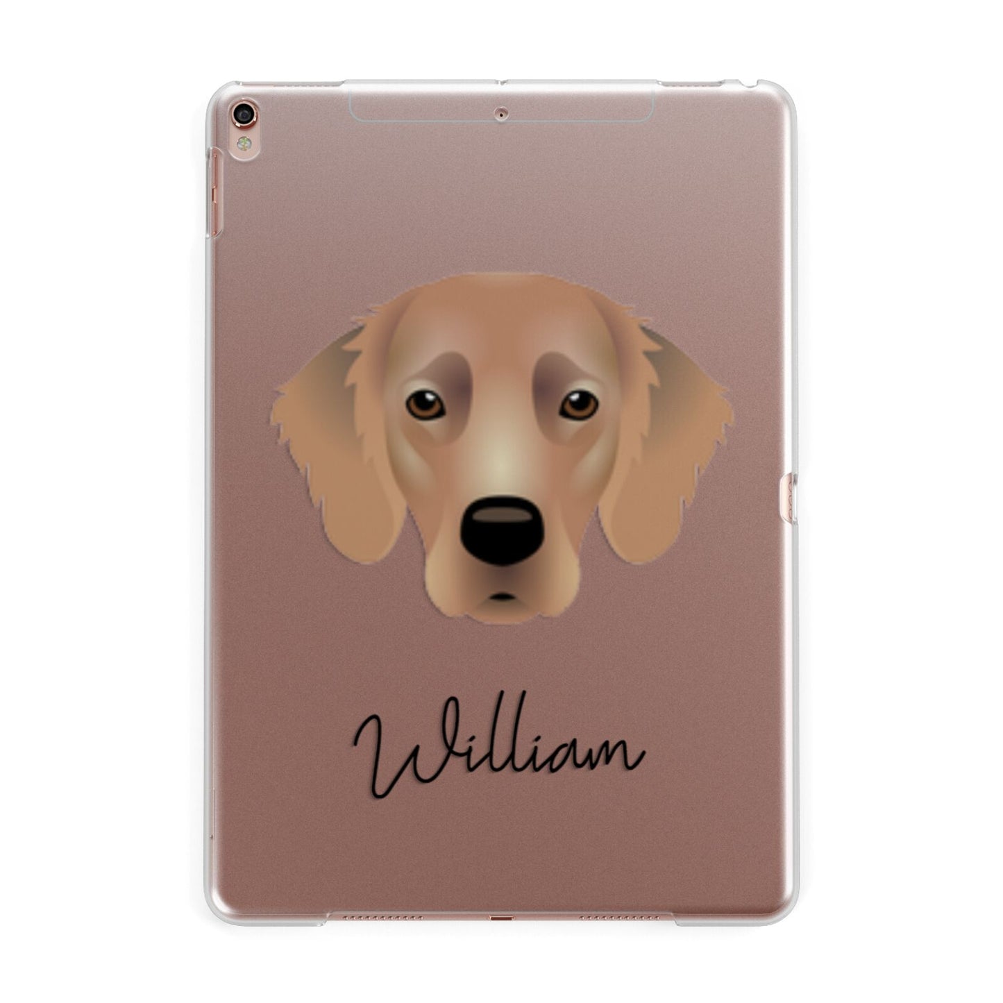 Flat Coated Retriever Personalised Apple iPad Rose Gold Case