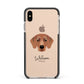 Flat Coated Retriever Personalised Apple iPhone Xs Max Impact Case Black Edge on Gold Phone