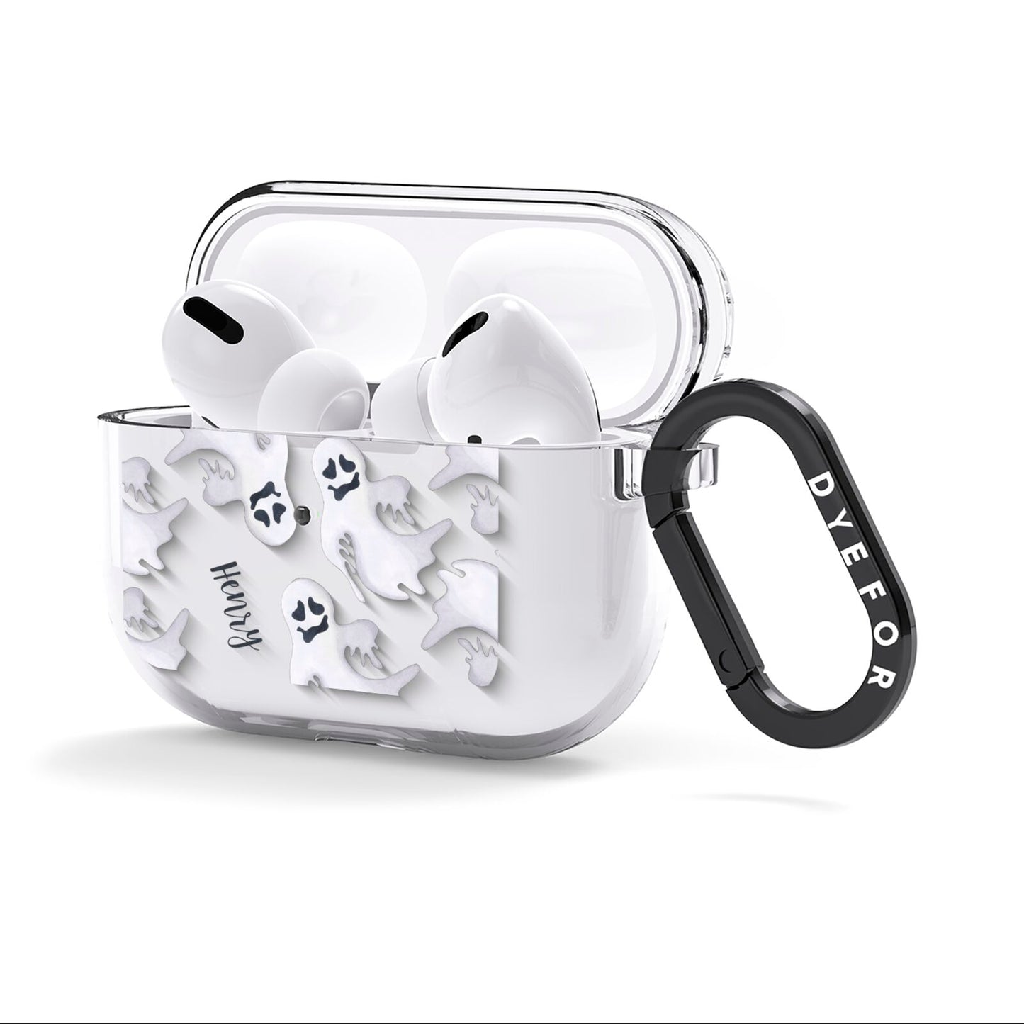 Floaty Ghosts Personalised AirPods Clear Case 3rd Gen Side Image