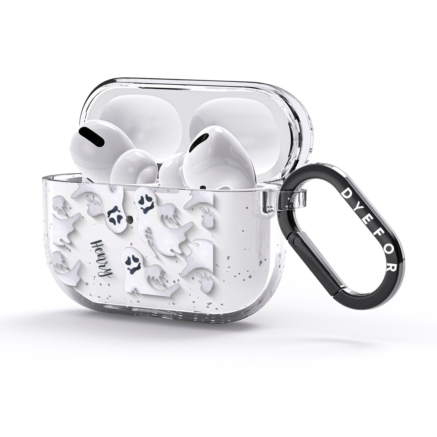 Floaty Ghosts Personalised AirPods Glitter Case 3rd Gen Side Image