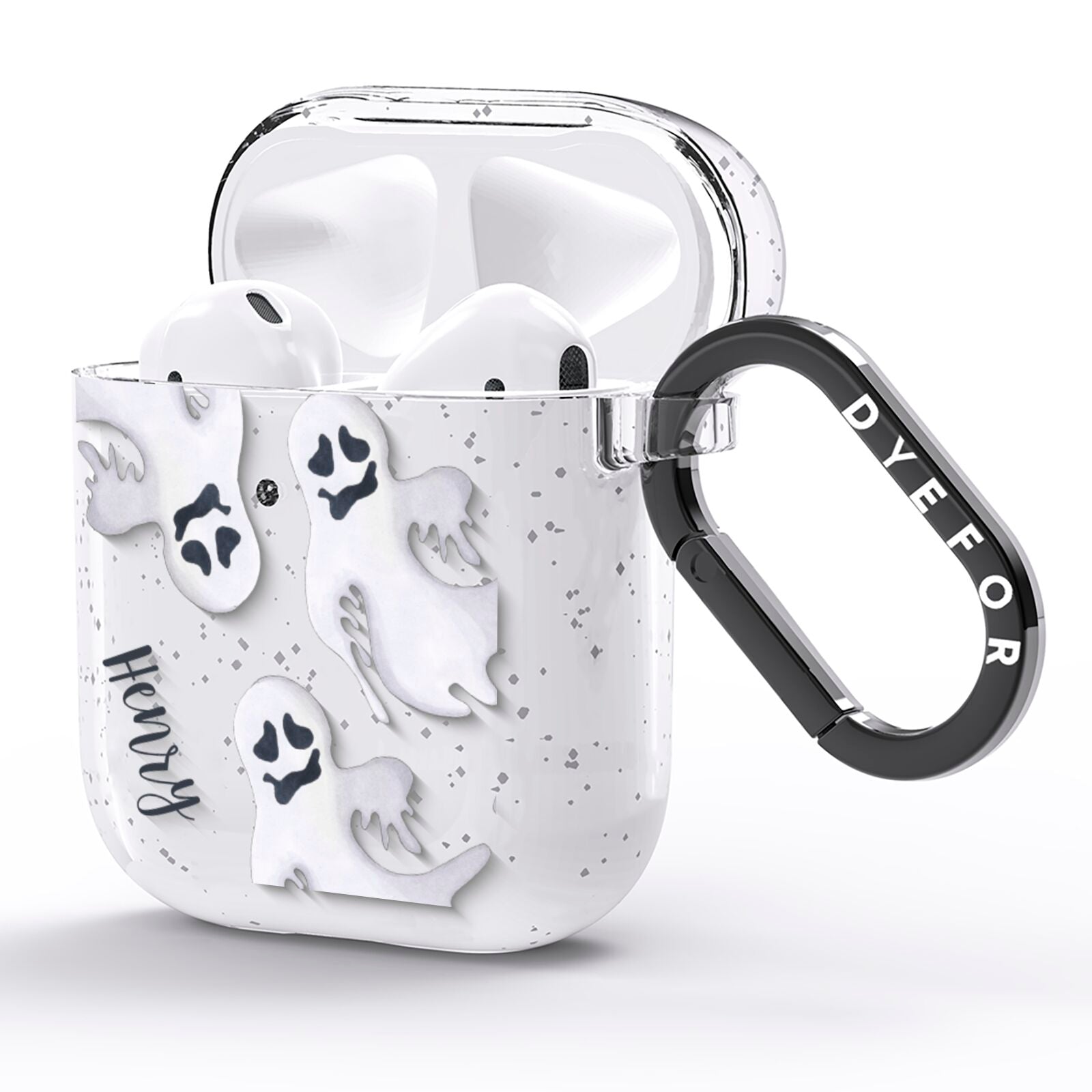 Floaty Ghosts Personalised AirPods Glitter Case Side Image