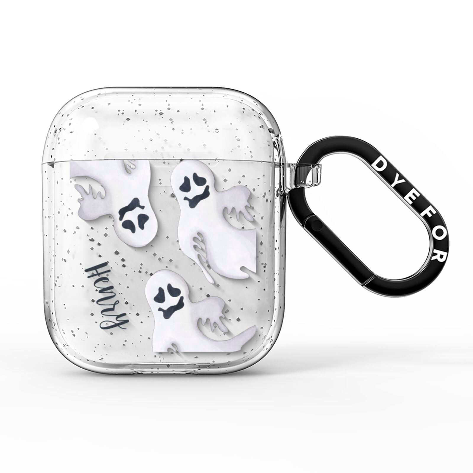 Floaty Ghosts Personalised AirPods Glitter Case