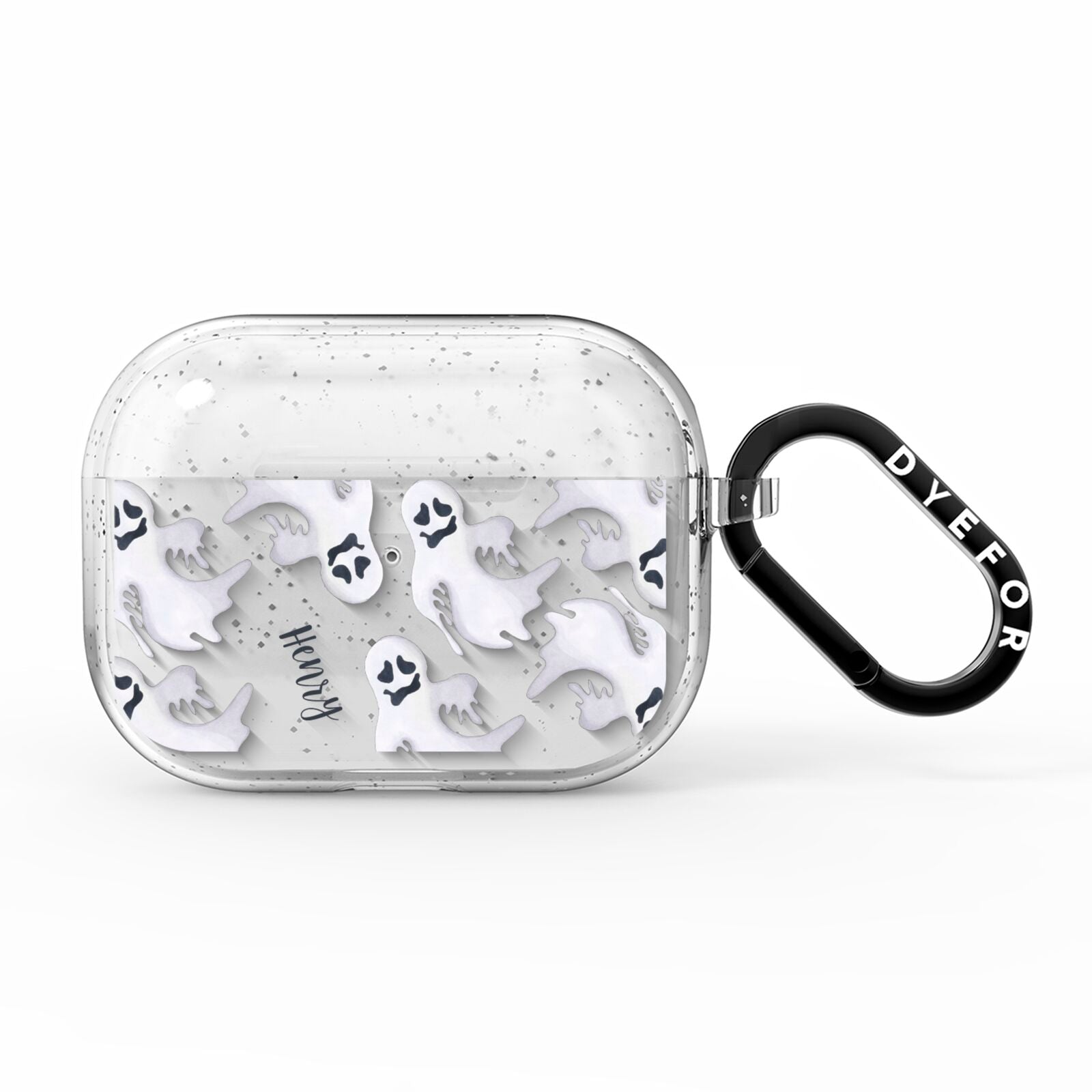 Floaty Ghosts Personalised AirPods Pro Glitter Case