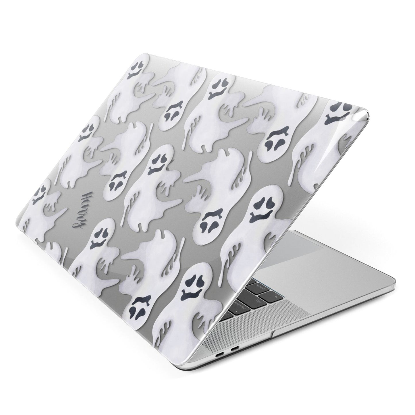 Floaty Ghosts Personalised Apple MacBook Case Side View