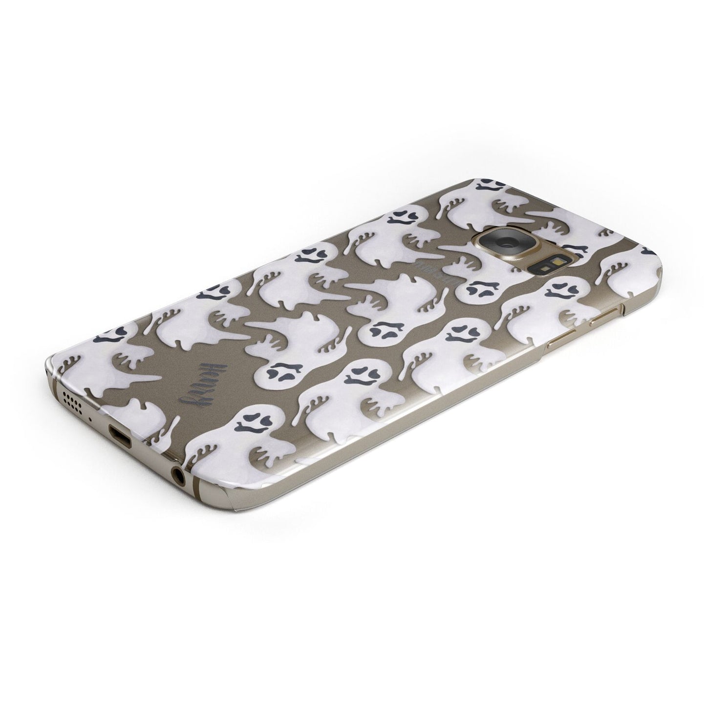 Floaty Ghosts Personalised Protective Samsung Galaxy Case Angled Image