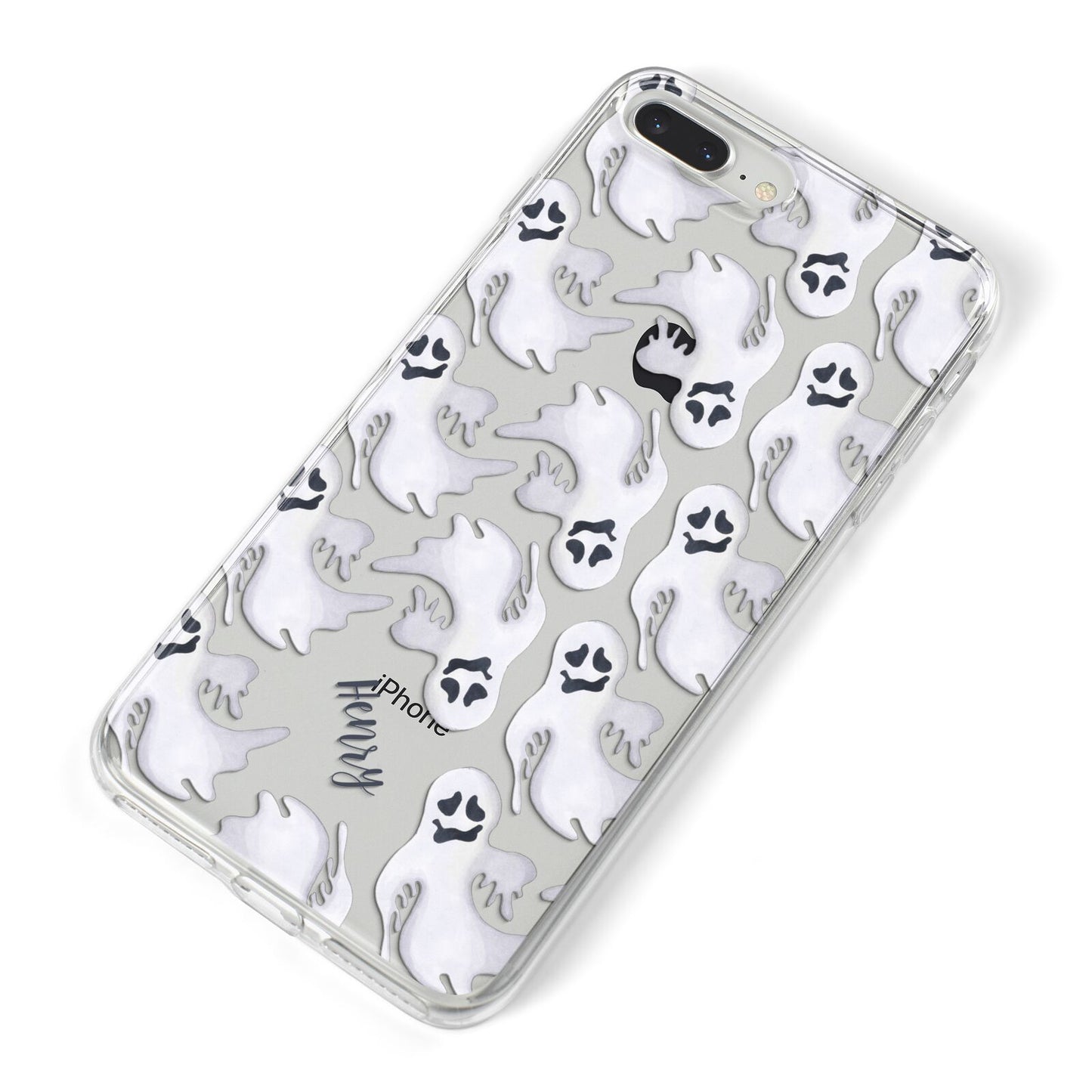 Floaty Ghosts Personalised iPhone 8 Plus Bumper Case on Silver iPhone Alternative Image