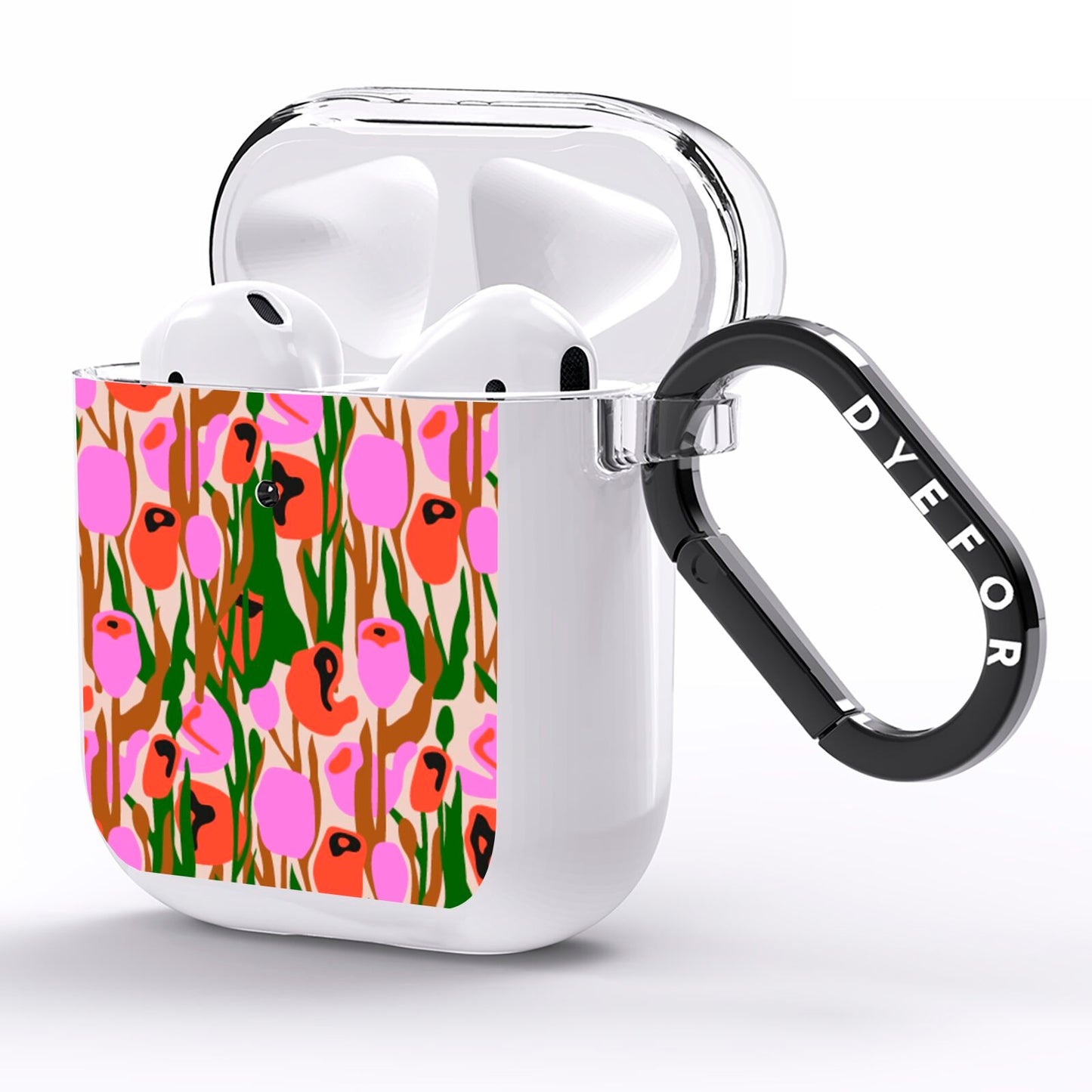 Floral AirPods Clear Case Side Image