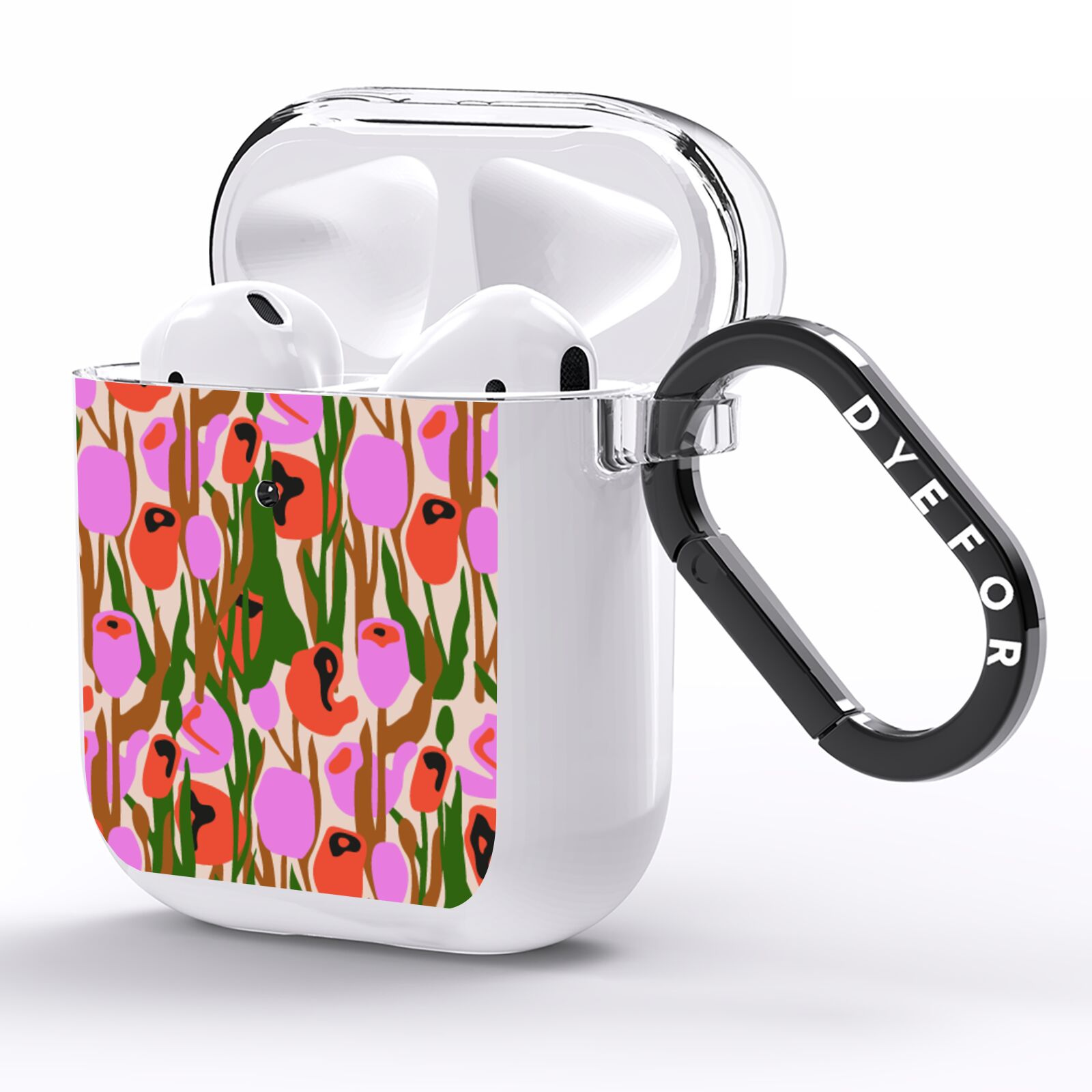 Floral AirPods Clear Case Side Image