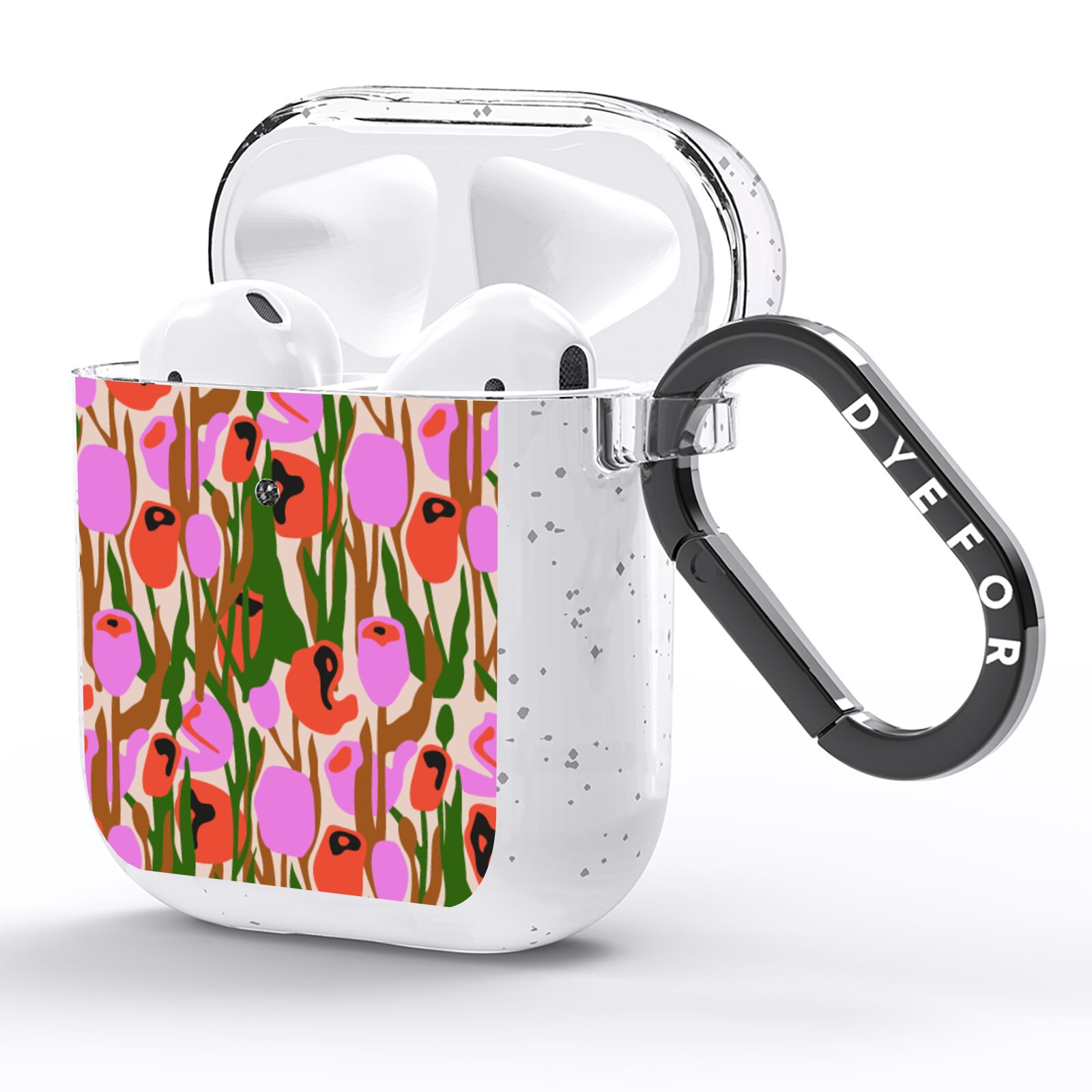 Floral AirPods Glitter Case Side Image