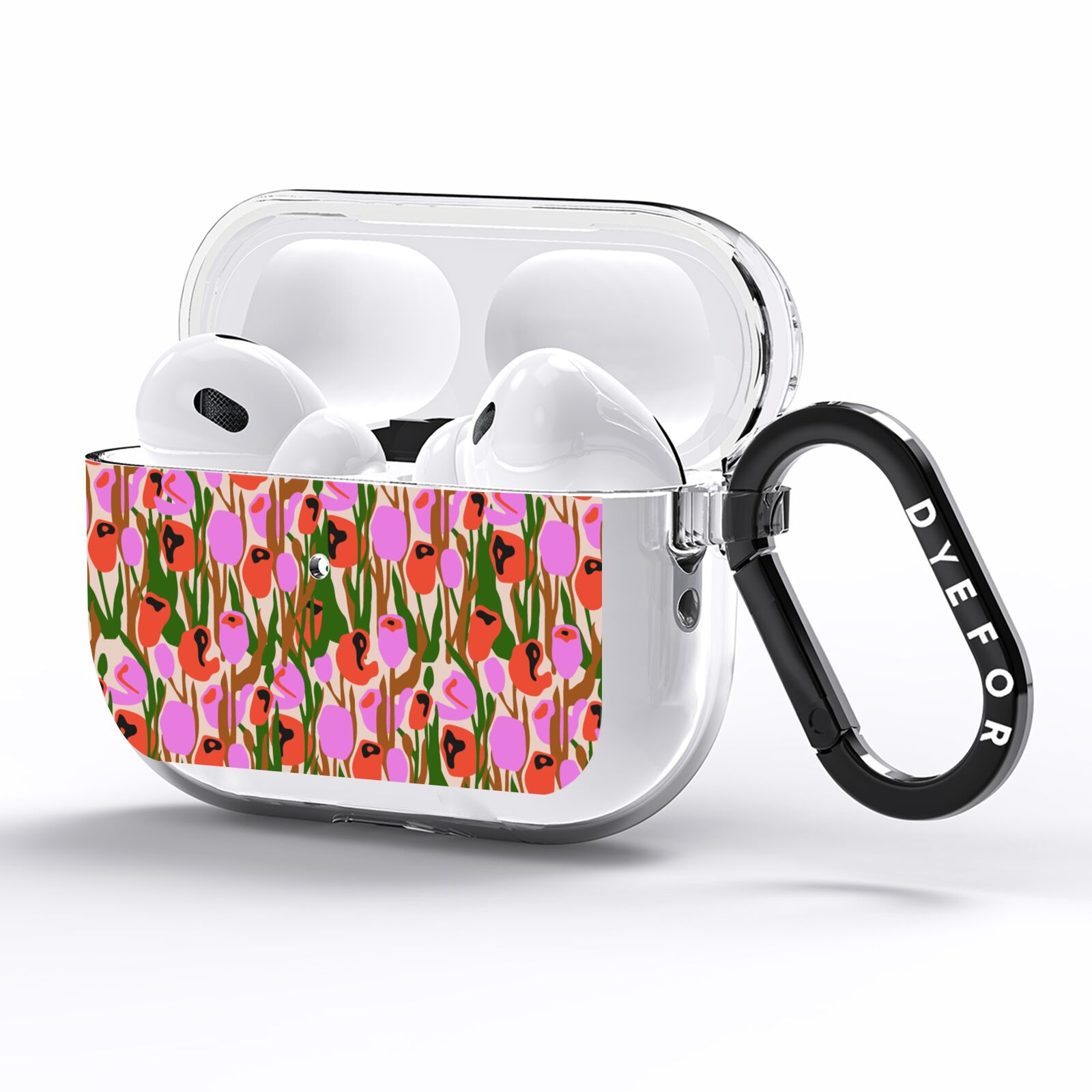 Floral AirPods Pro Clear Case Side Image