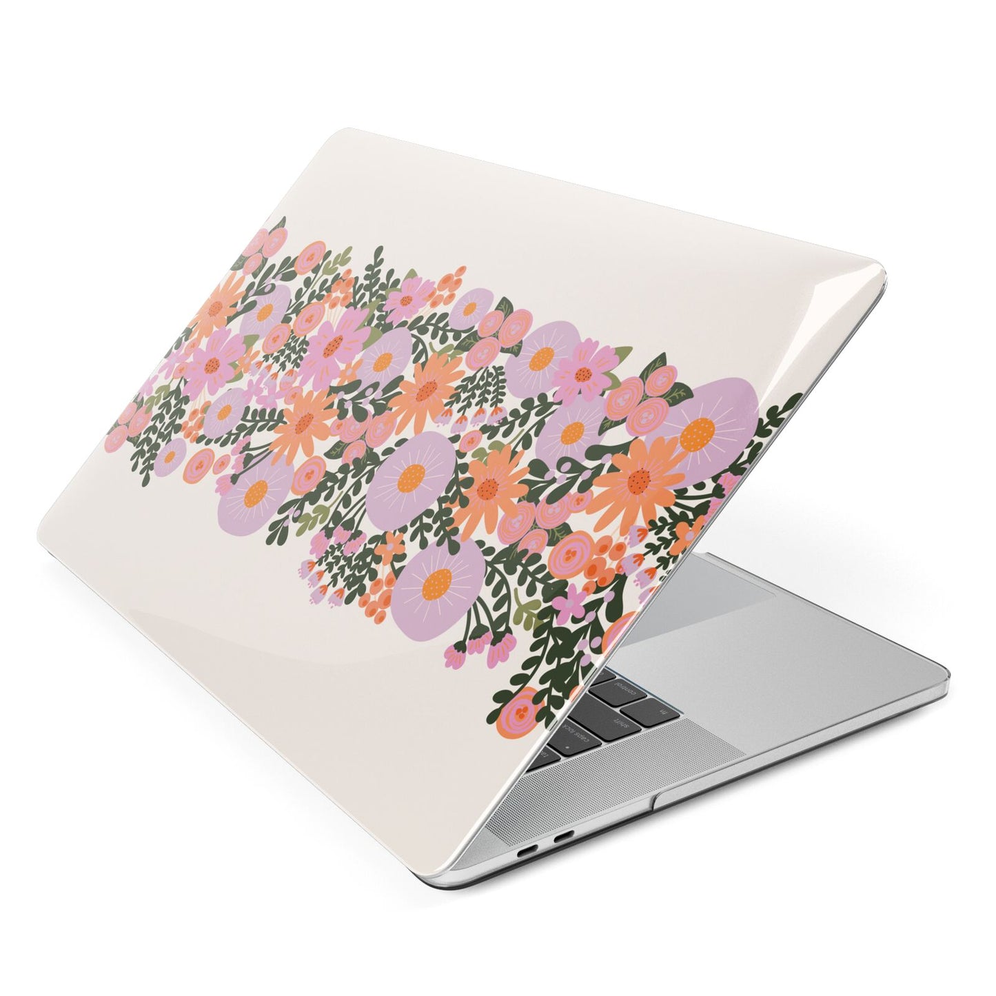 Floral Banner Pattern Apple MacBook Case Side View