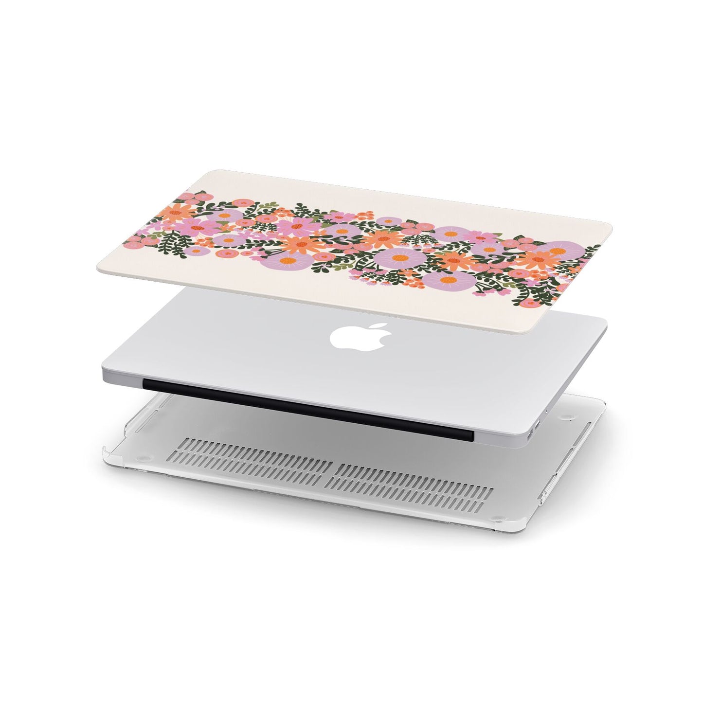 Floral Banner Pattern Apple MacBook Case in Detail