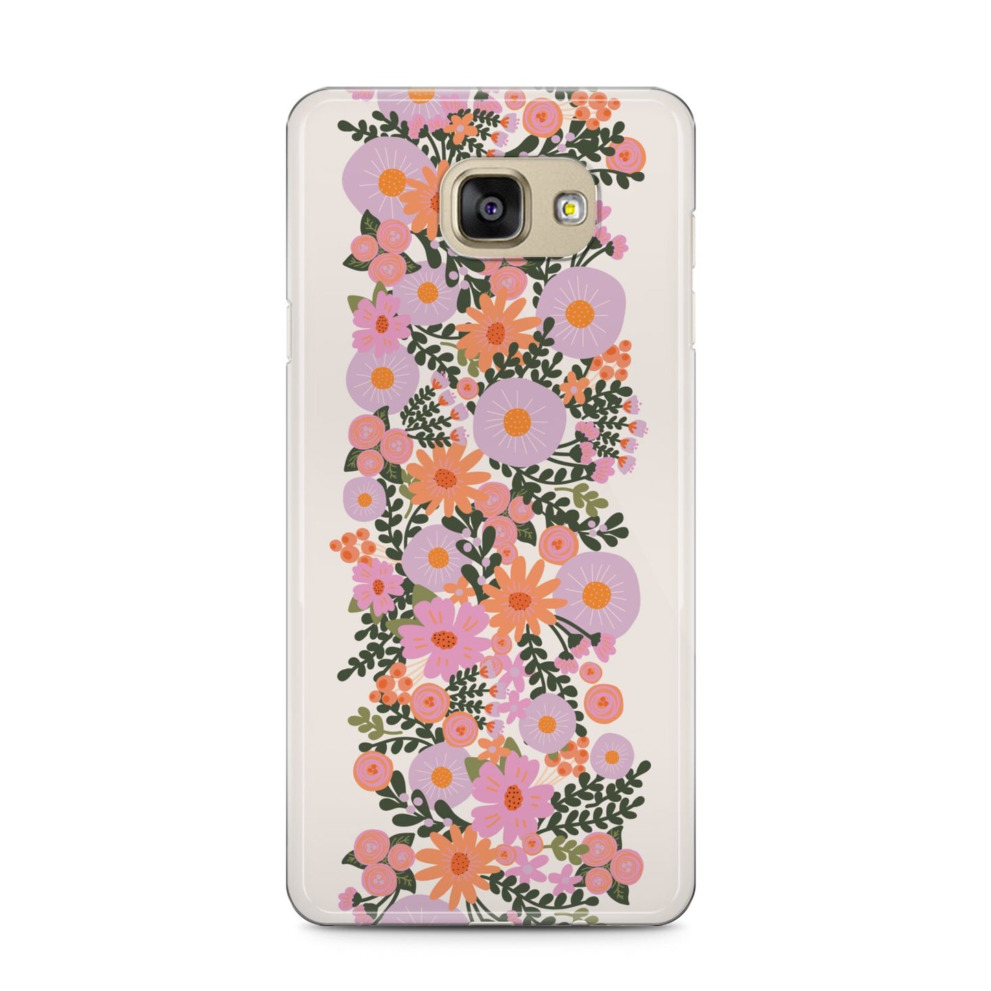 Floral Banner Pattern Samsung Galaxy A5 2016 Case on gold phone