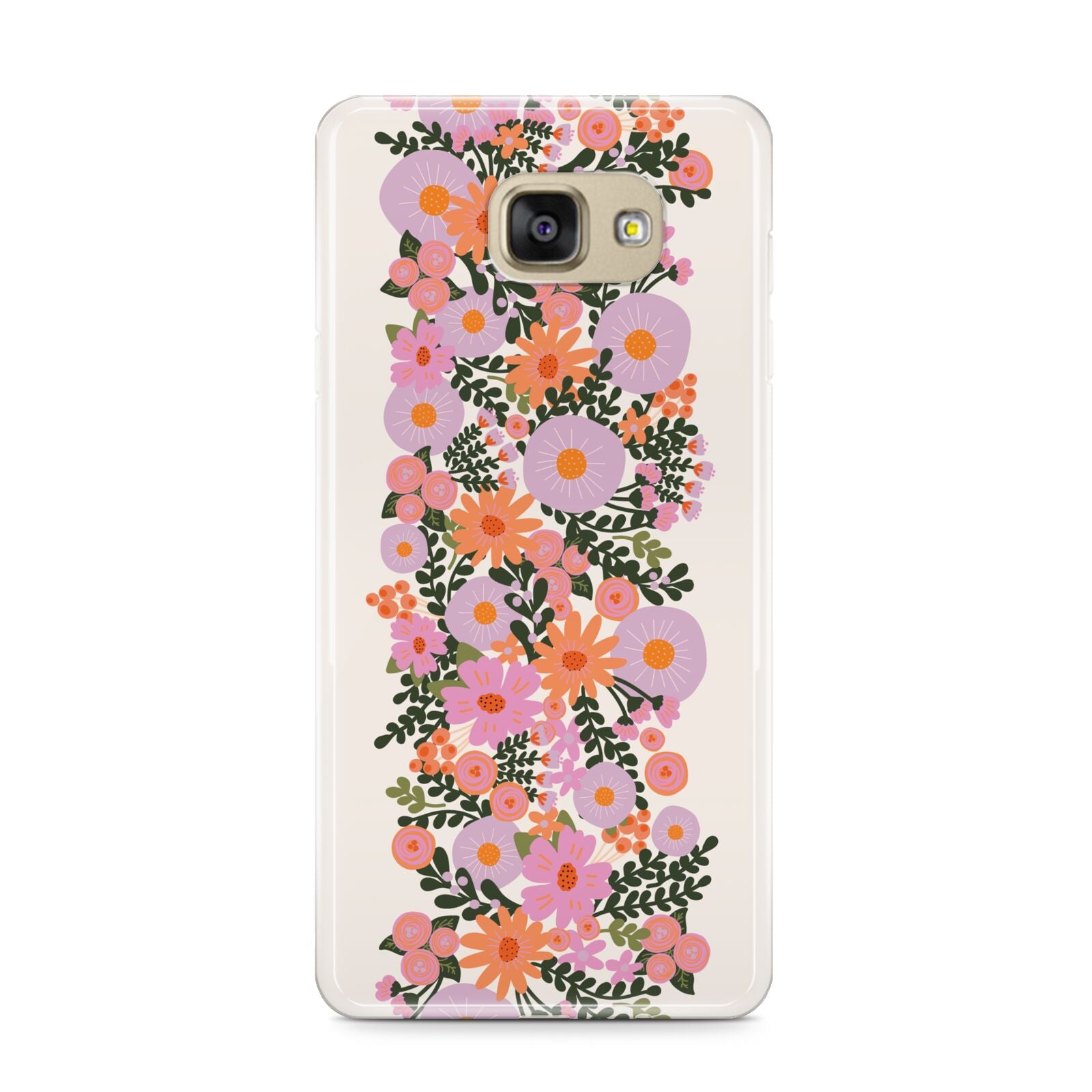 Floral Banner Pattern Samsung Galaxy A9 2016 Case on gold phone