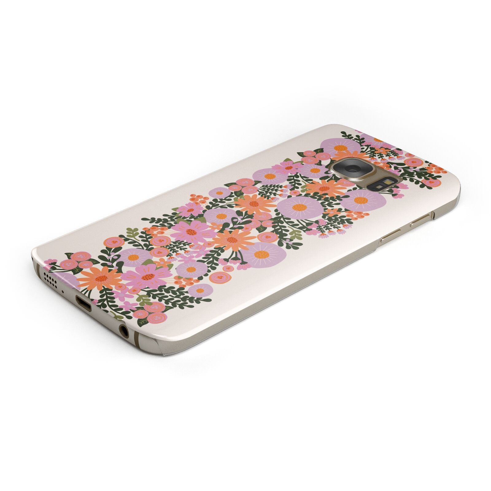 Floral Banner Pattern Samsung Galaxy Case Bottom Cutout