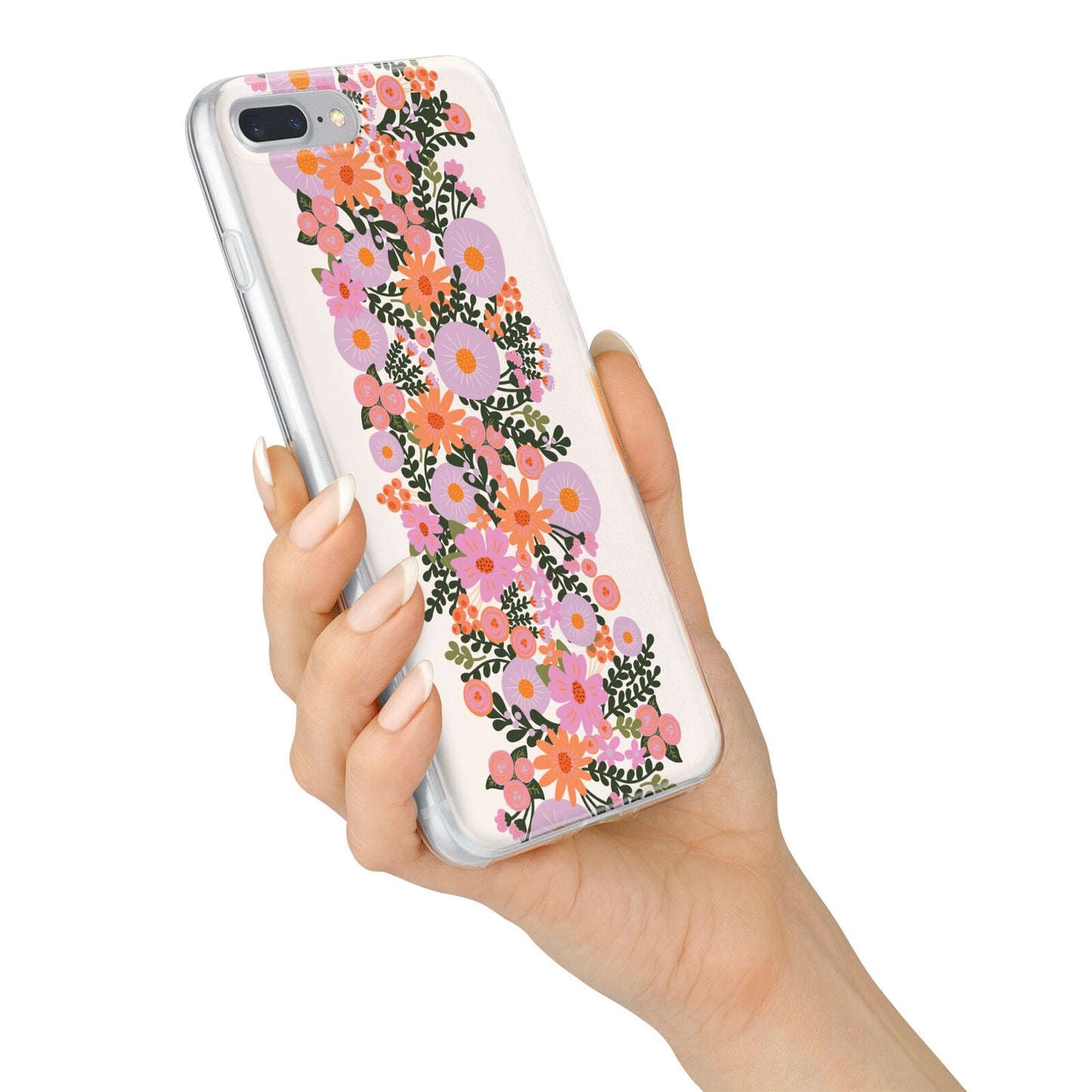 Floral Banner Pattern iPhone 7 Plus Bumper Case on Silver iPhone Alternative Image